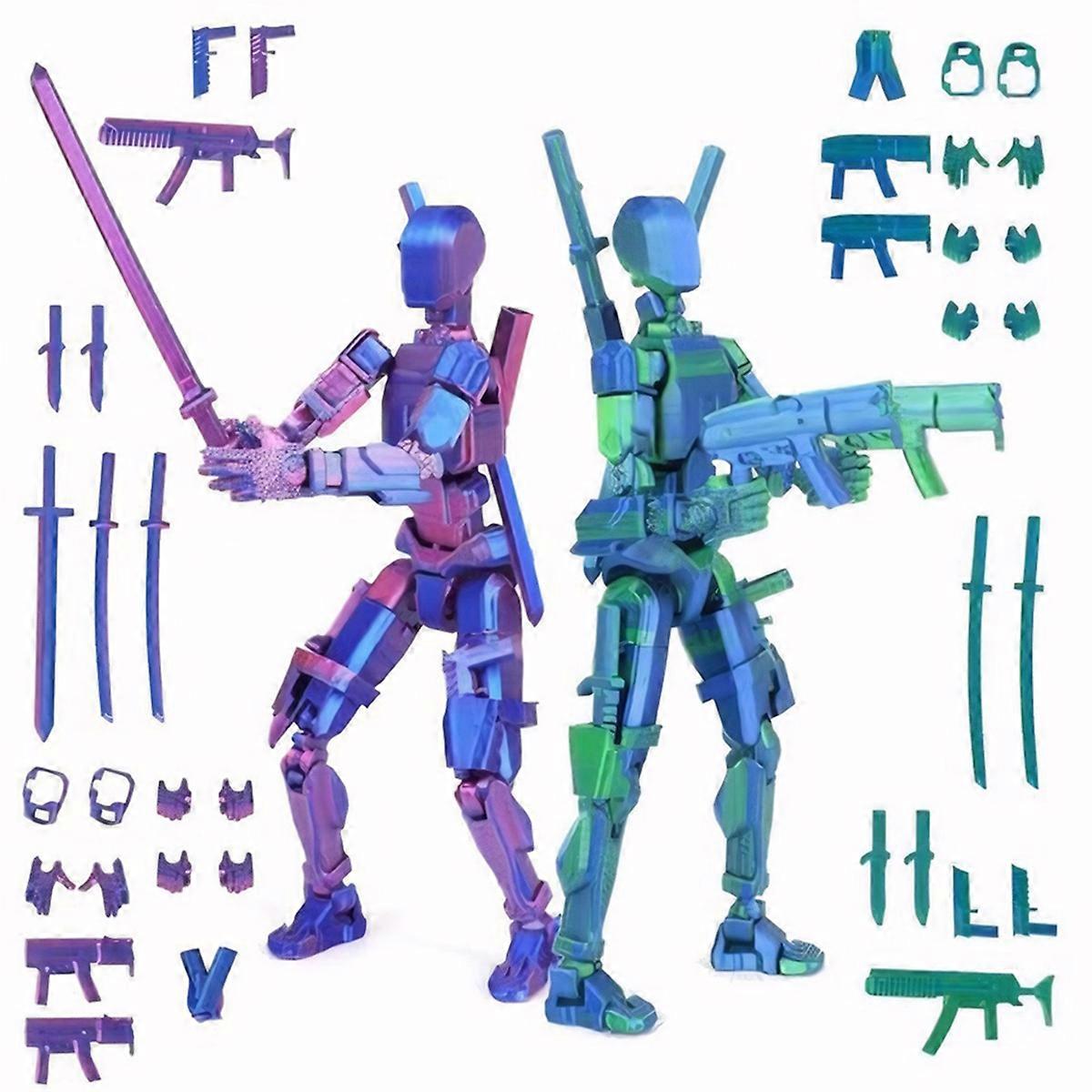 T13 Action Figure Set,3D Printed Multi-Jointed,Multi-Articular Lucky Mobile Robot,Desktop Decoratio
