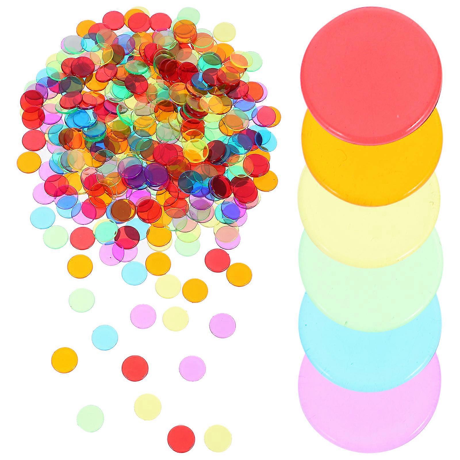 500Pcs Plastic Counting Chips Round Game Discs For Kids Learning Props And Night Party Activities