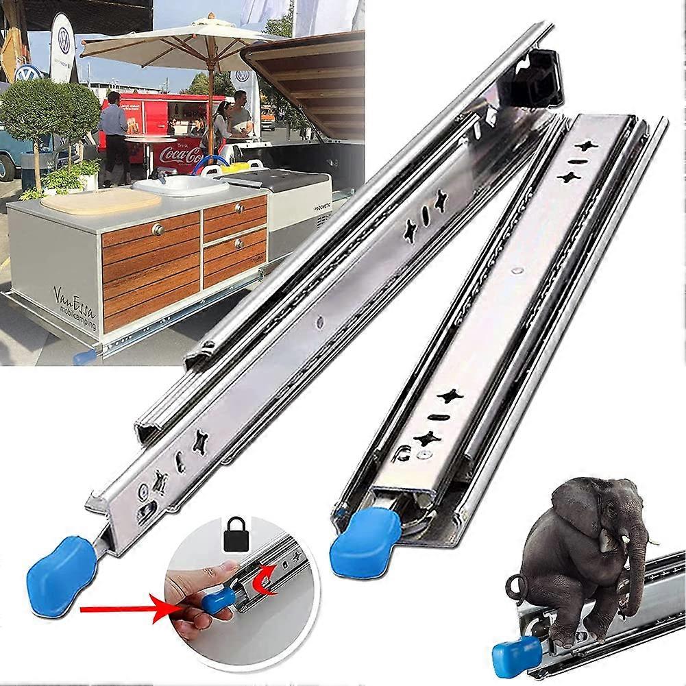 Heavy Duty Drawer Slide with Locking 900/1100/1200/1500 mm Full Extension 53 mm, 120 kg