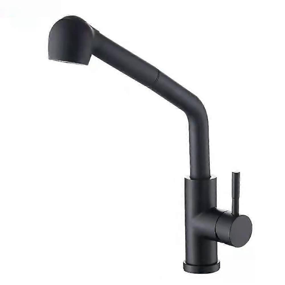 Kitchen faucet with pullout sprayer, brushed nickel finish for kitchen sink, oneclick switch, 360° swivel function, hot and cold, black
