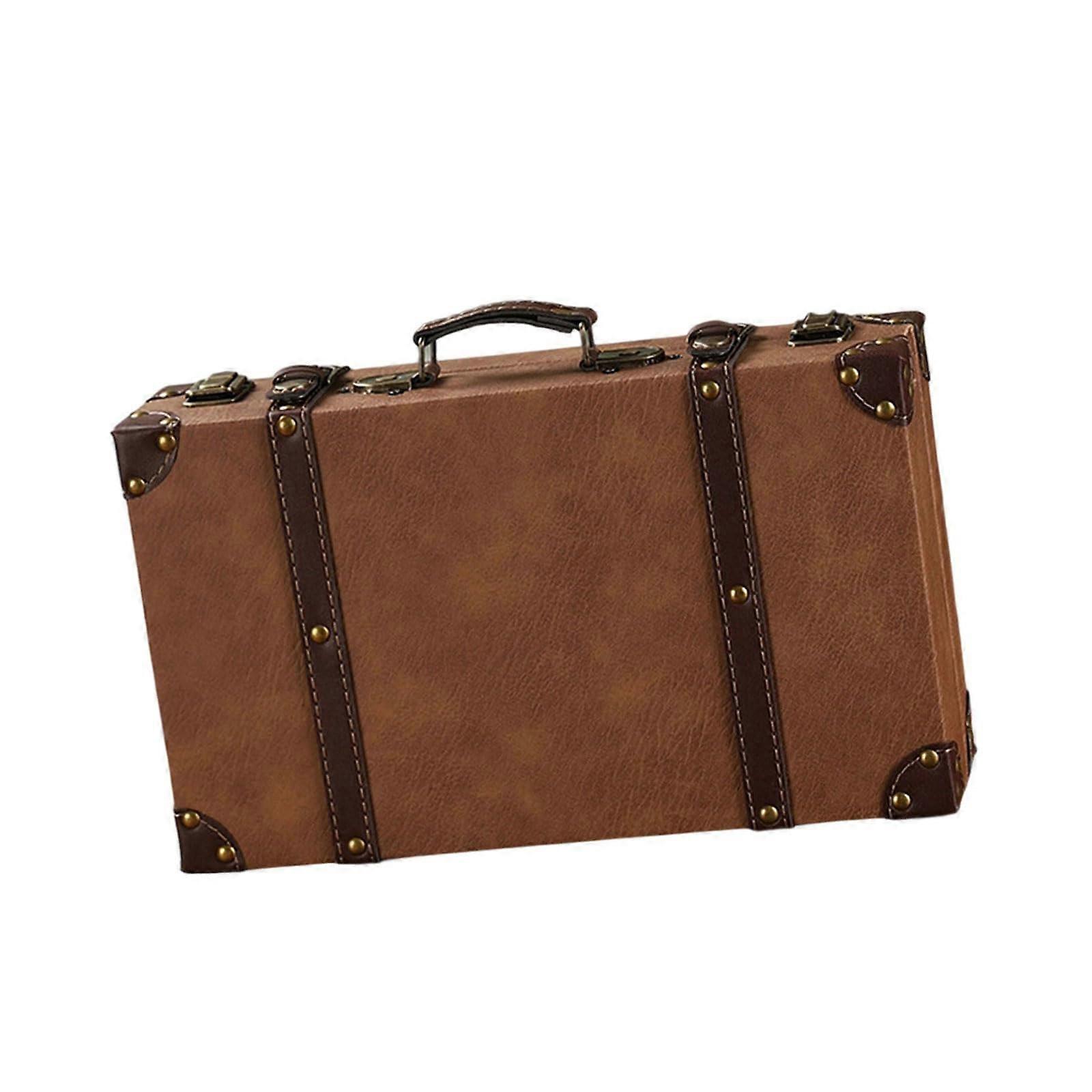 Leather Luggage Spacious Ergonomic Design, Durable Handle, Wooden Drawer Storage