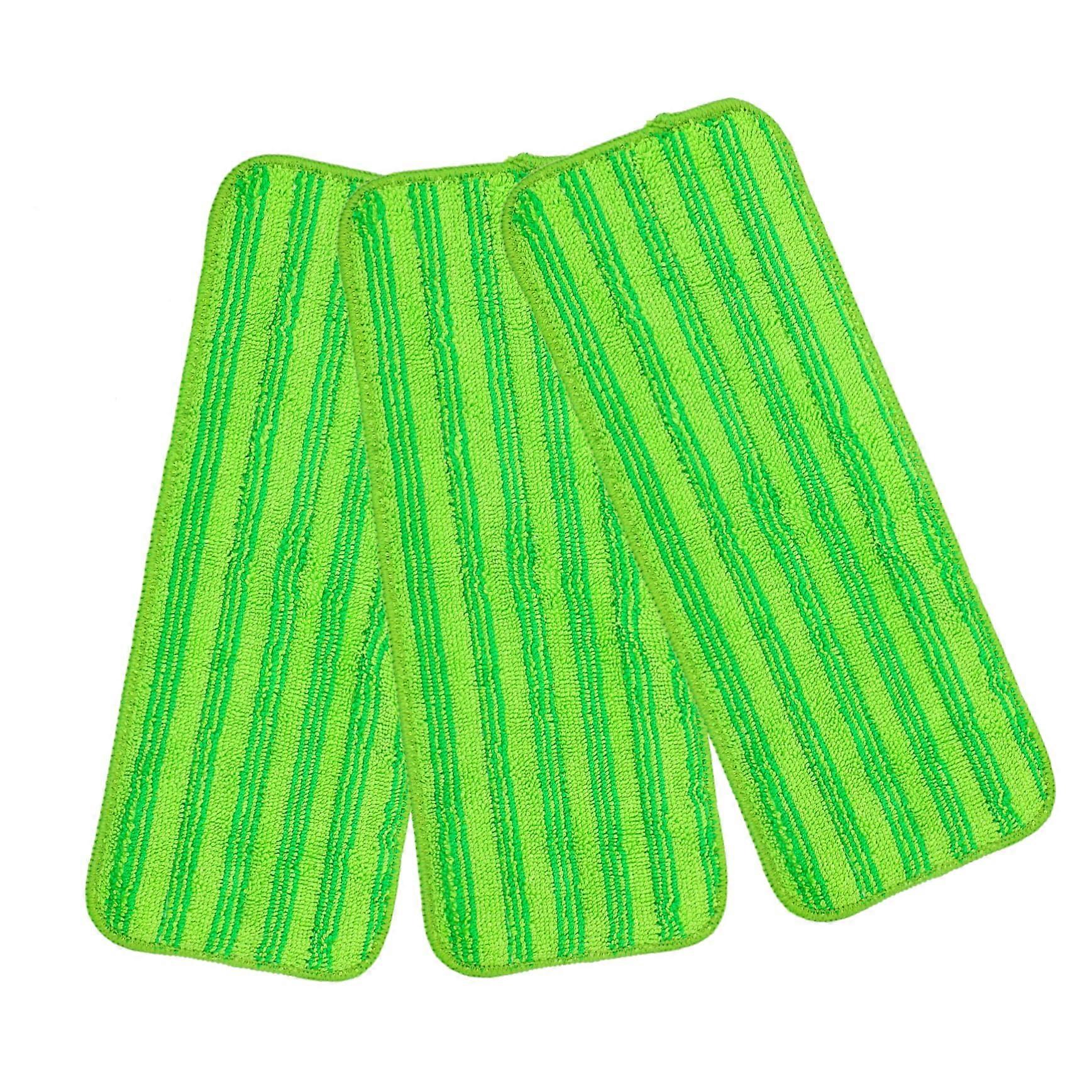 Mop Replacement Pads Pack of 3 Washable Flat Mop Refill Pads Compatible with Power Mop and Flash Mop Green Fibre