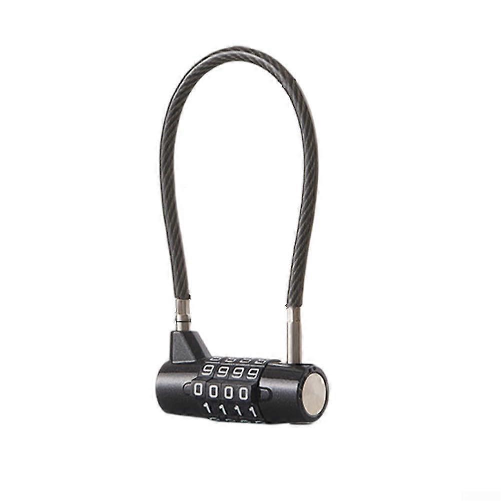 Keyless padlock with large lettering and 4 wave code wheels, to protect your bicycles and garden tools.