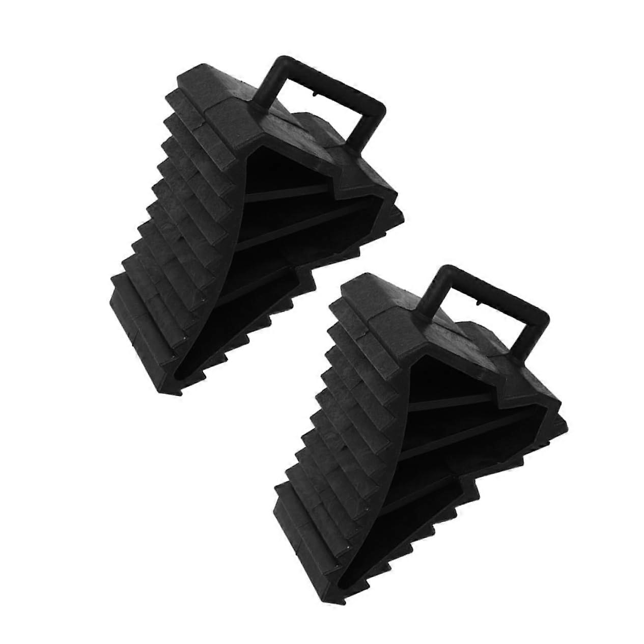 Wheel Blocks 2 Pieces Heavy-Duty Wheel Chocks for RV Stabilizers, Durable Rubber Wheel Stabilizer Chocks