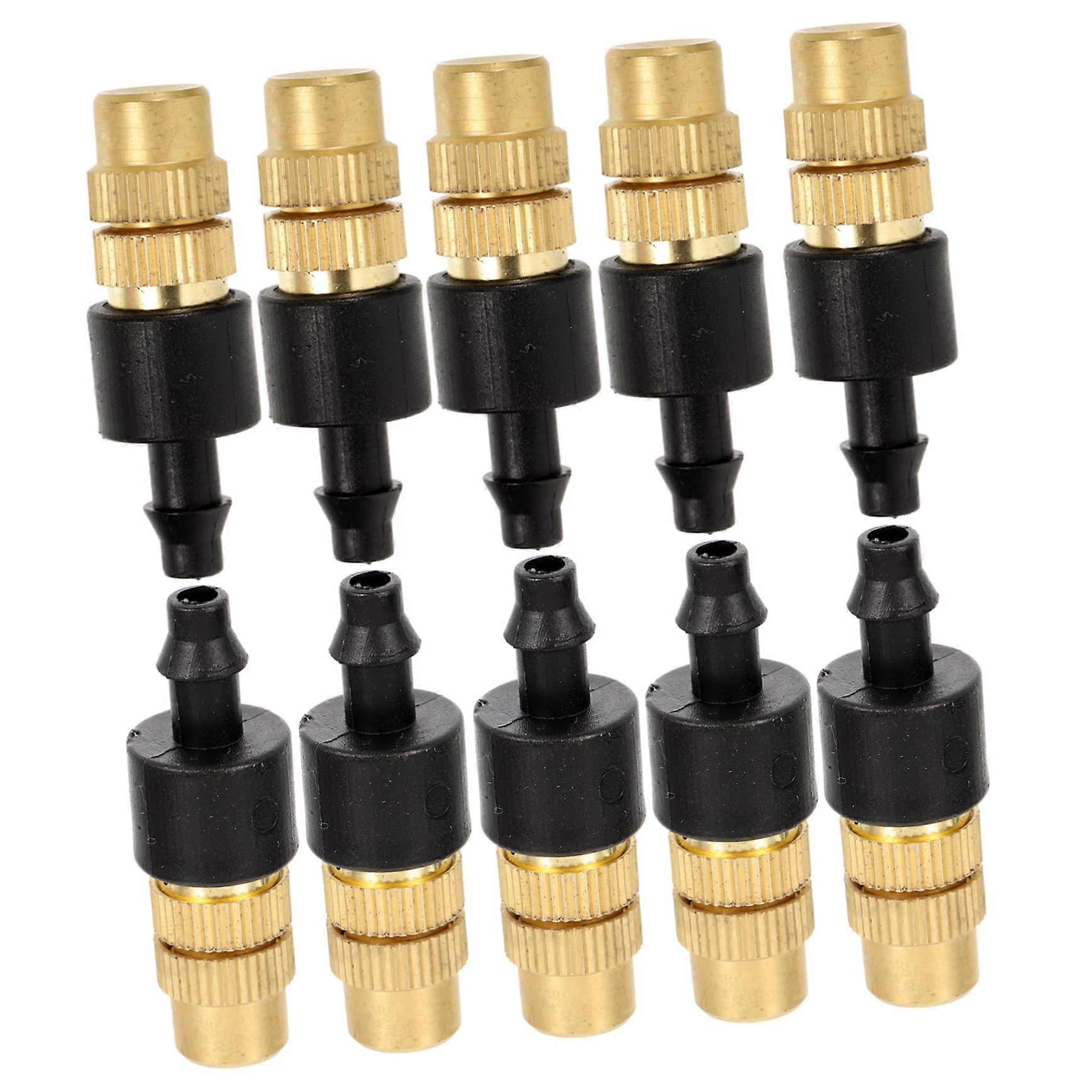10Pcs Misting Nozzles for Garden Irrigation System, Lightweight Short Spray Connectors for Hose, Easy Installation Water-Saving Sprinkler