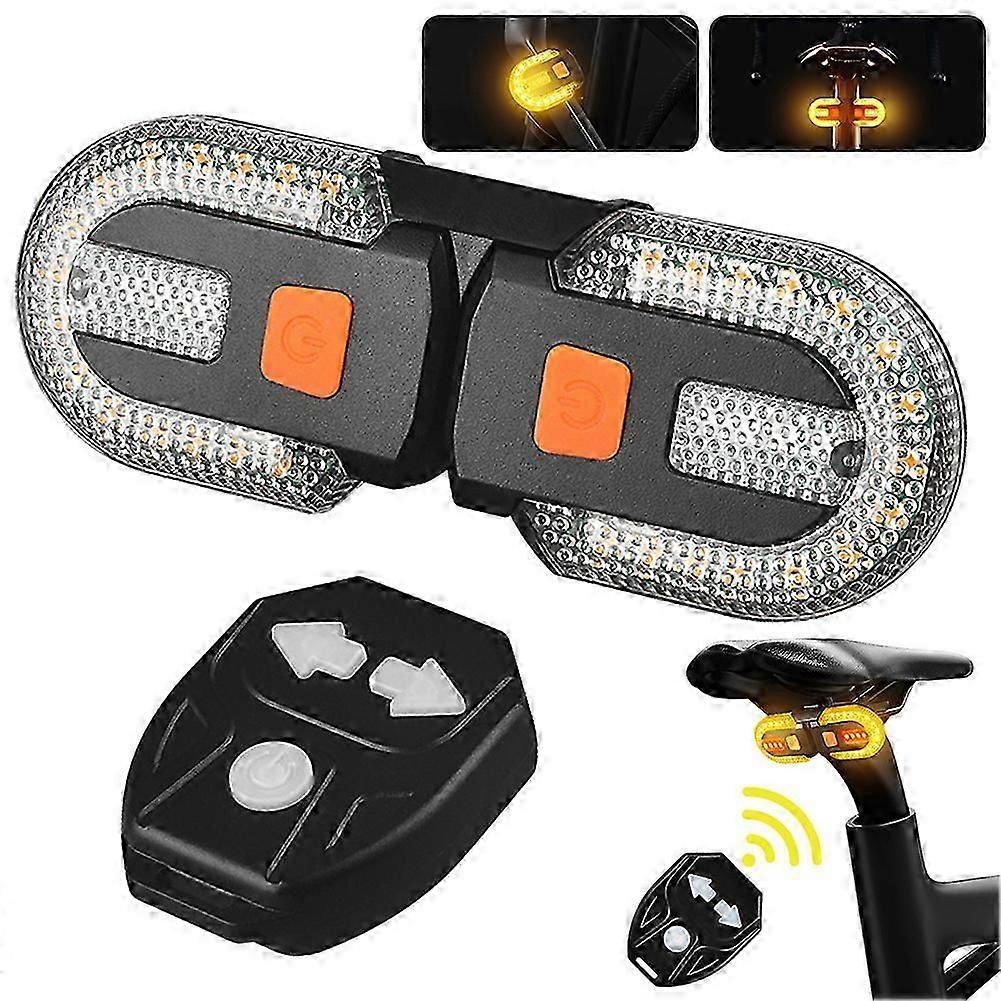 Detachable Two-Lamp Wireless Bike Turn Signal Light - Remote Control USB Rechargeable MTB/Road Bicycle LED Tail Light
