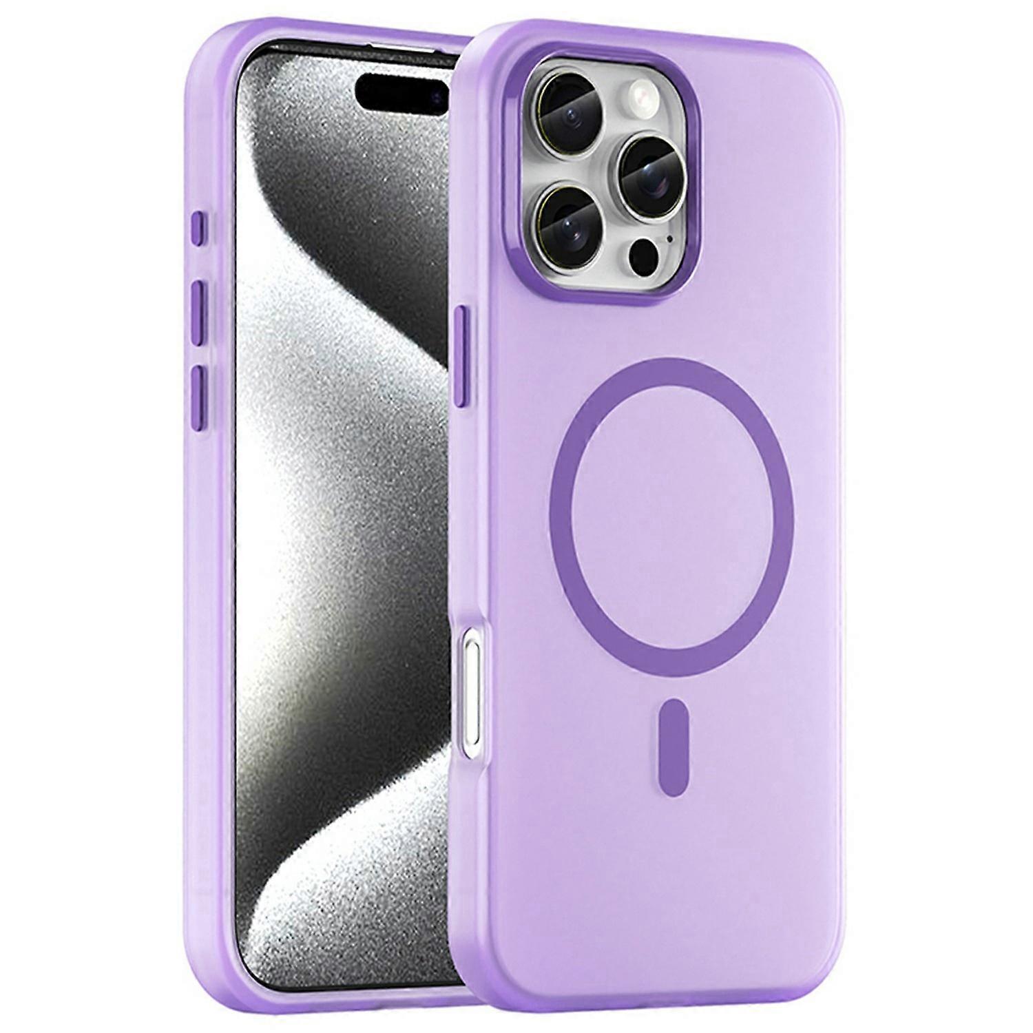 For iPhone 16 Pro Max Case Compatible with MagSafe TPU + PC Slim Matte Translucent Phone Cover - Dar