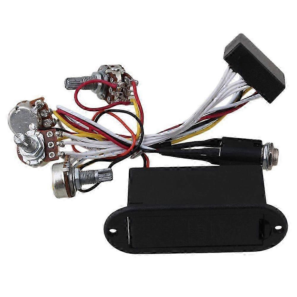 Preamplificator de egalizator activ pentru chitară bas cu 2 benzi în negru