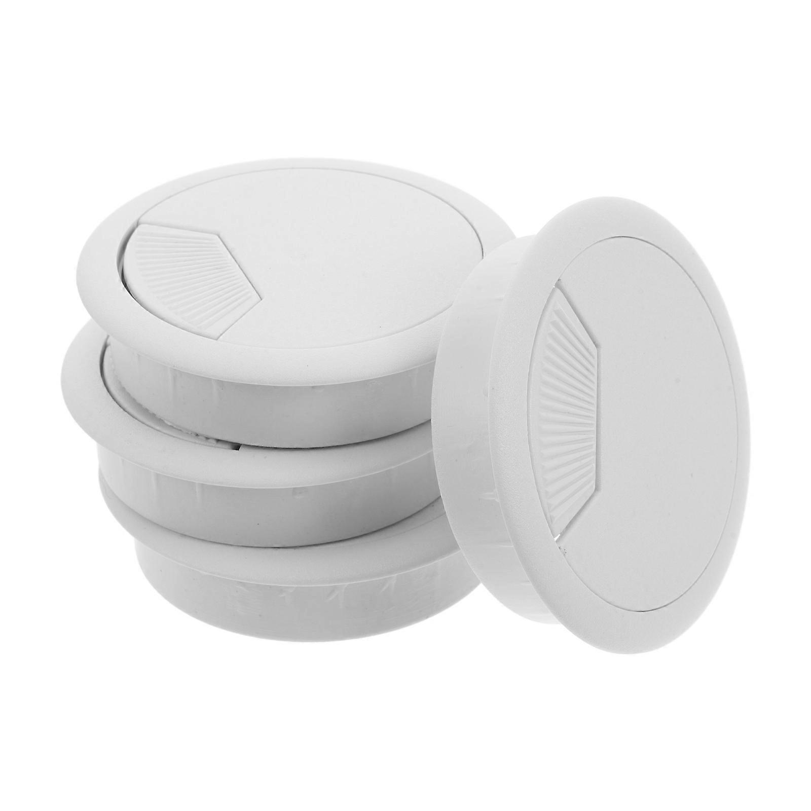 Desk Cord Hole Cover Round Plastic Wire Organizer for Home Cabinets White Abs Pc 4Pcs