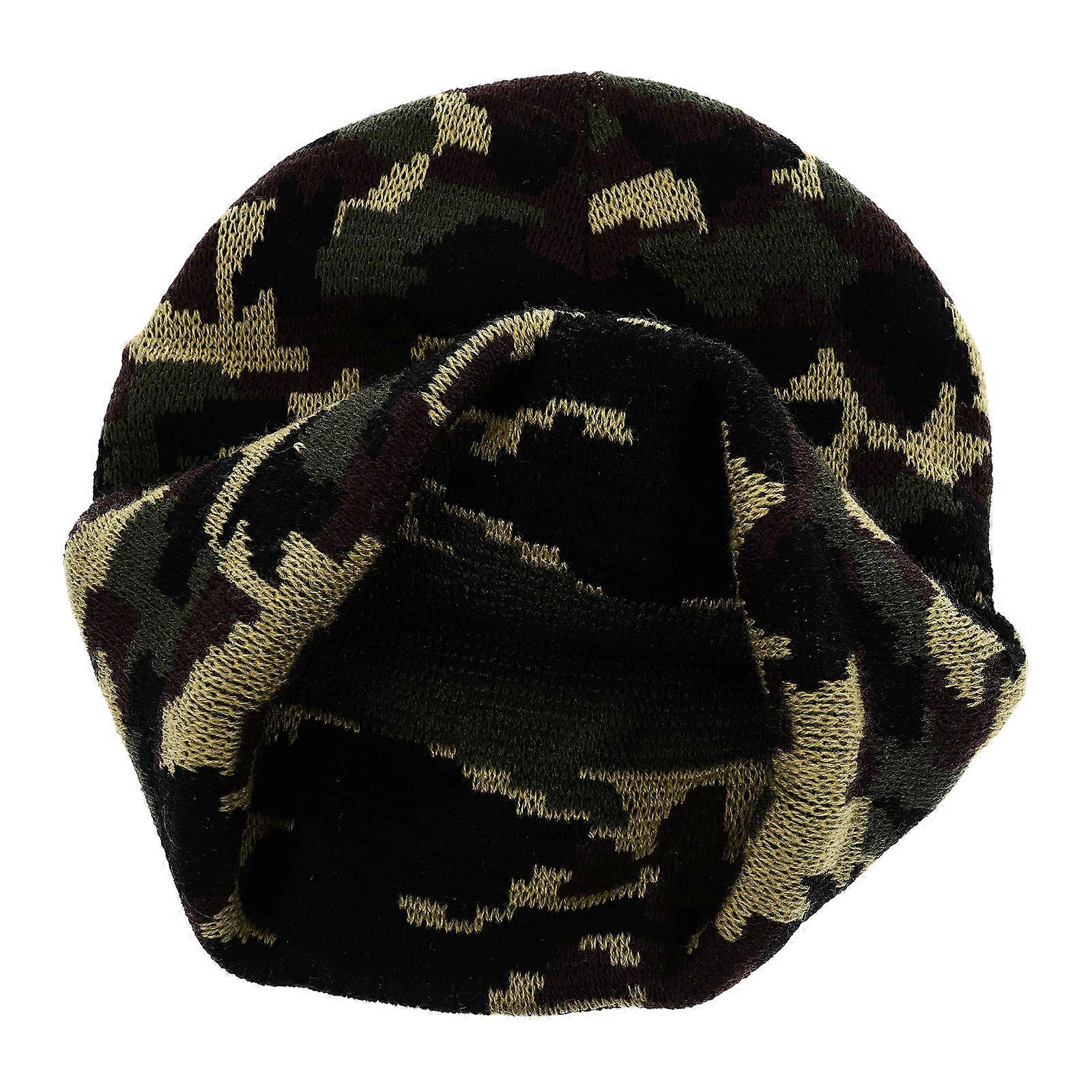 Creative LED Light Cap Knitted Material Outdoor Warmth for Hunting 1Pc