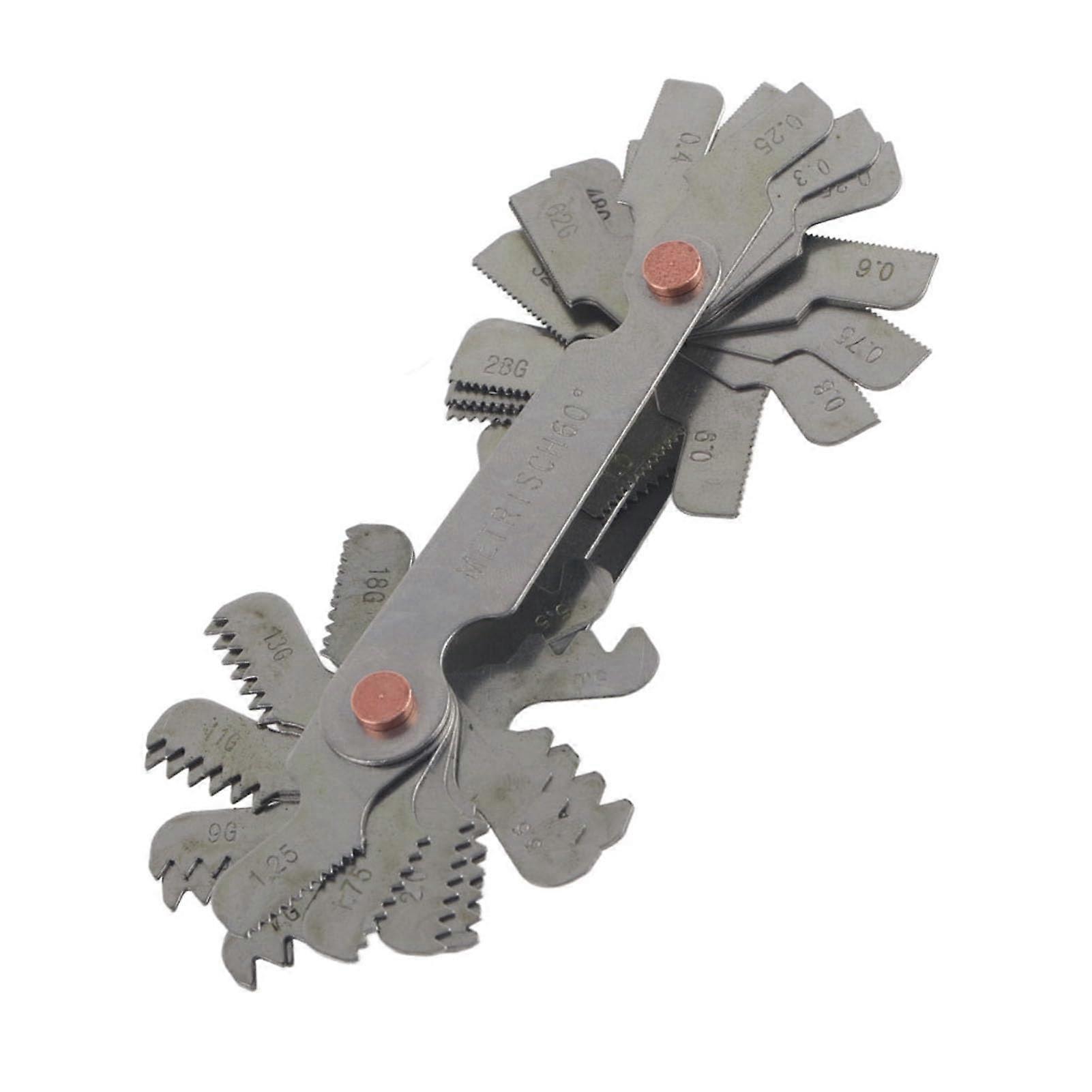 Stainless Steel Thread Gauges Set, Thread Pitch Gauge, Metric Imperial, 52Pc Plug Gage Tool for 60deg/55deg Threads