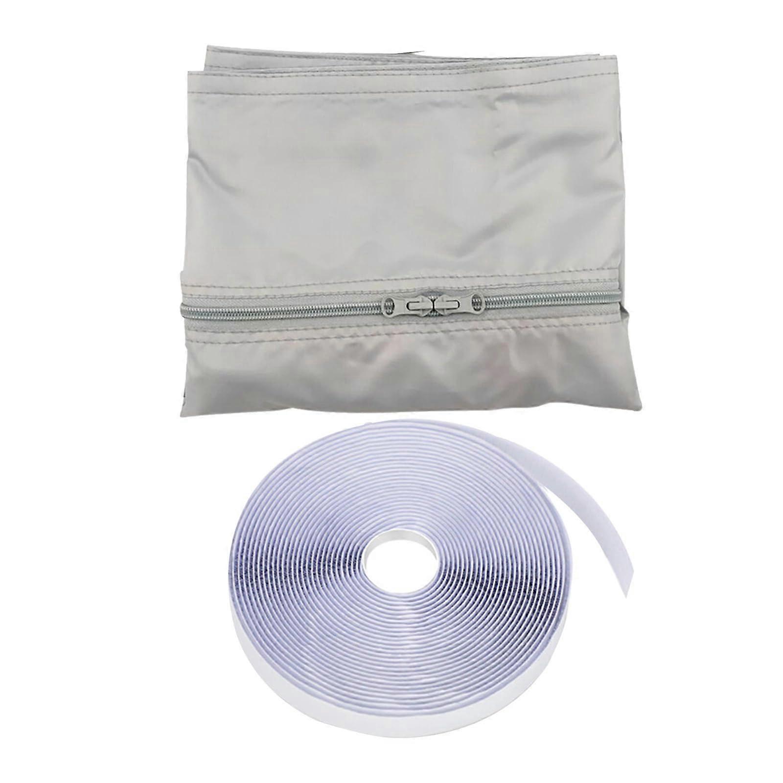 Portable Air Conditioner Window Seal Kit Universal Fit 4M Length Hot Air Stop Kit Zip And Adhesive Strap Keeps Hot Air Out