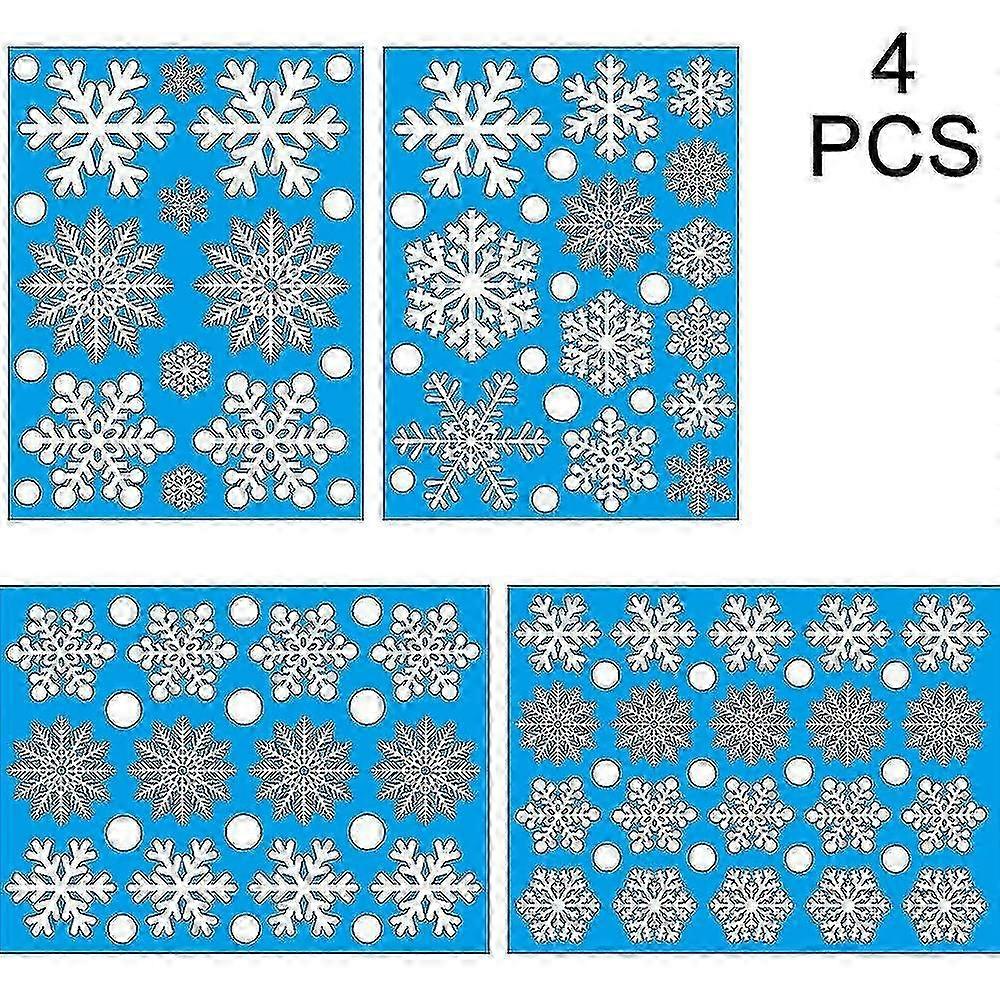 Christmas Snowflake Window Clings Decorations - Party Decor4 Sheets