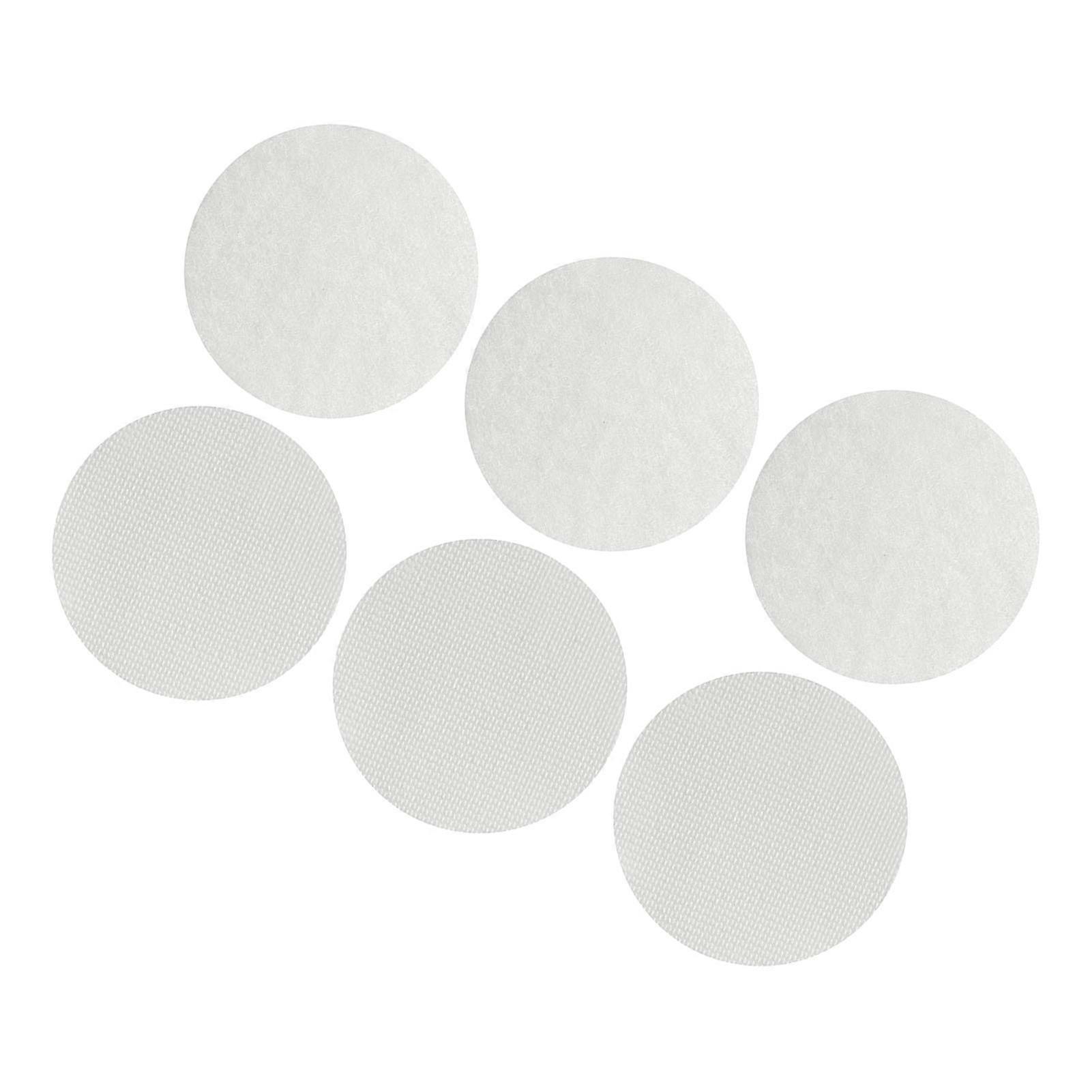 6PCS Non Slip Round Cushion Pads 6cm White Hook Loop Gripper