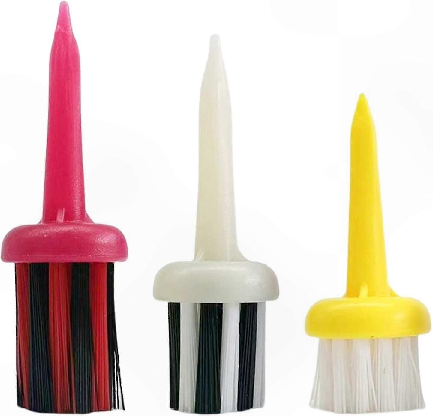Durable Plastic Golf Tees for Consistent Height - Brush Style Accessory (6pcs, Assorted Colors)
