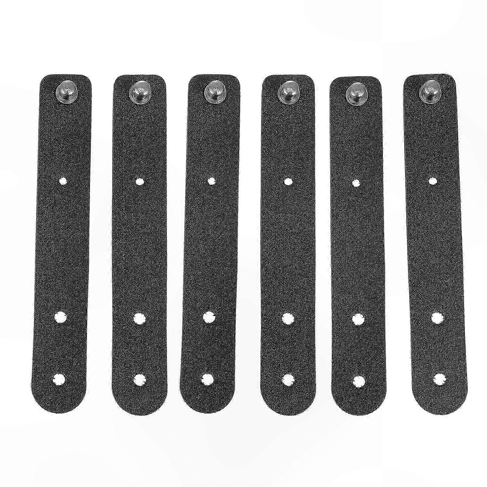 6-Pack Leather Cable Ties with Buckle for Cable Management