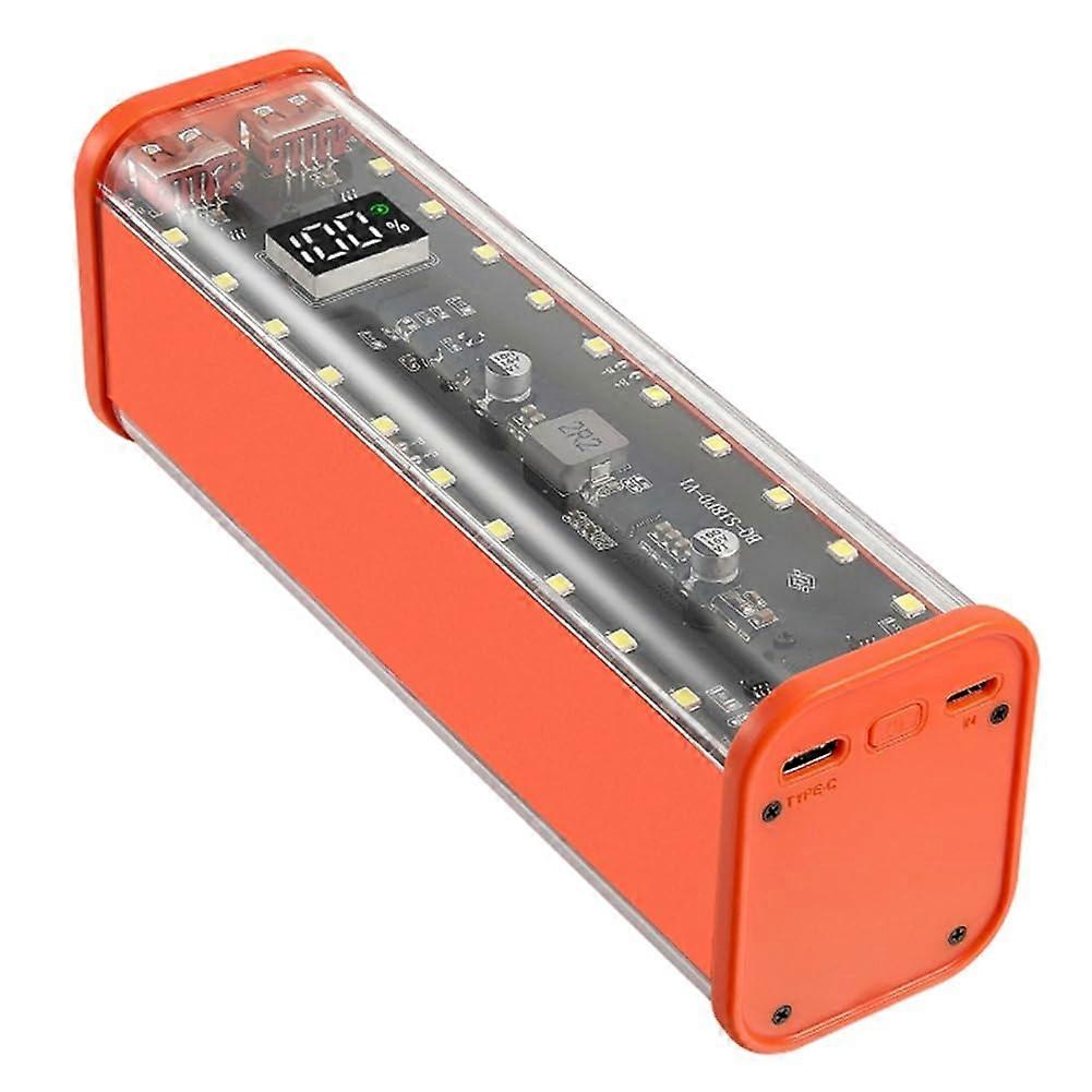 8 Slots 18650 DIY Power Bank Case Digital Display Fast Charging Large Capacity Battery Storage Orange