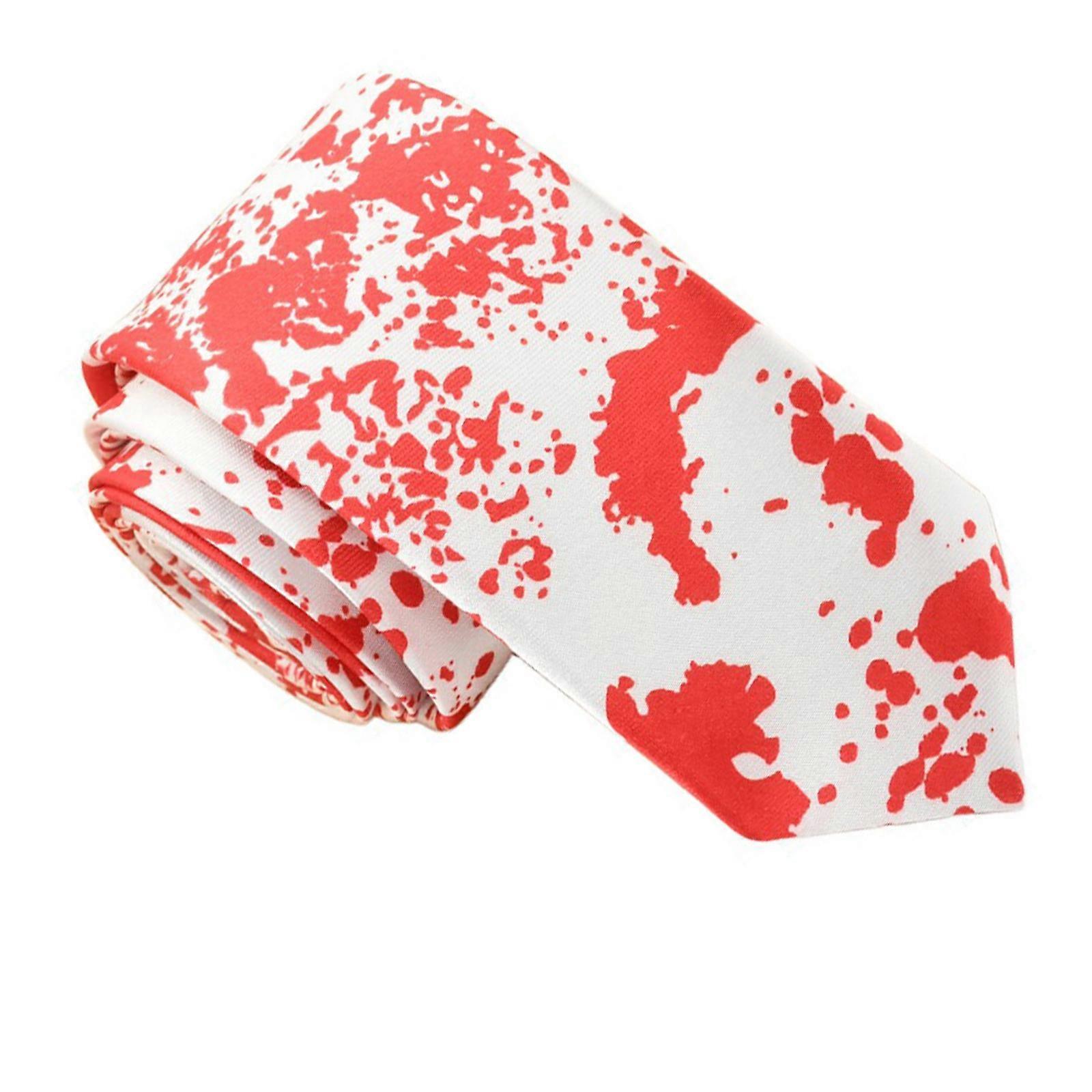 Halloween Theme Men Necktie With Unique Spooky Design Pattern Party Tie Costume Accessory for Formal Event Dressingup Multicolor