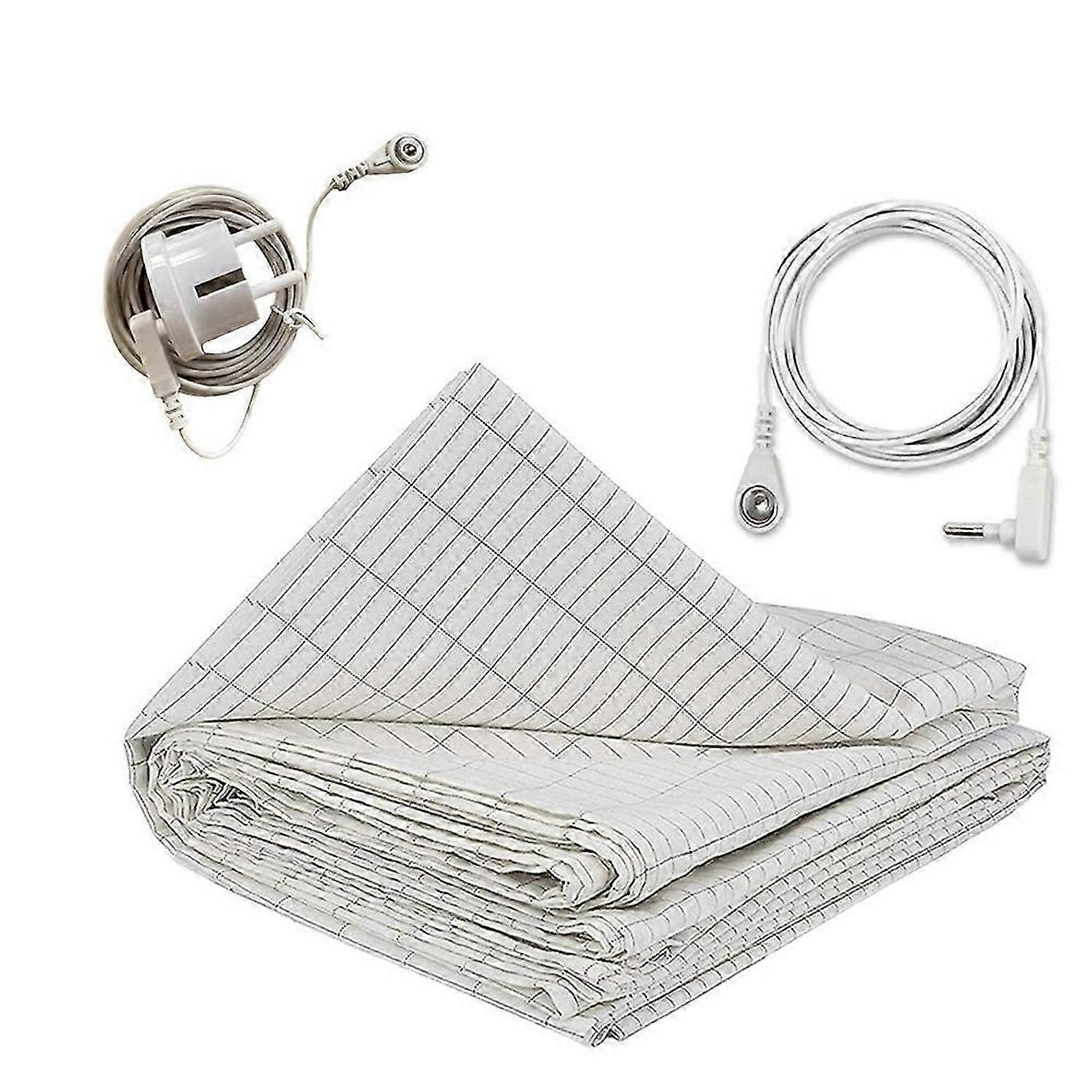 27x52Inch Grounding Sheet Conductive Silver Fiber Material EU PLUG