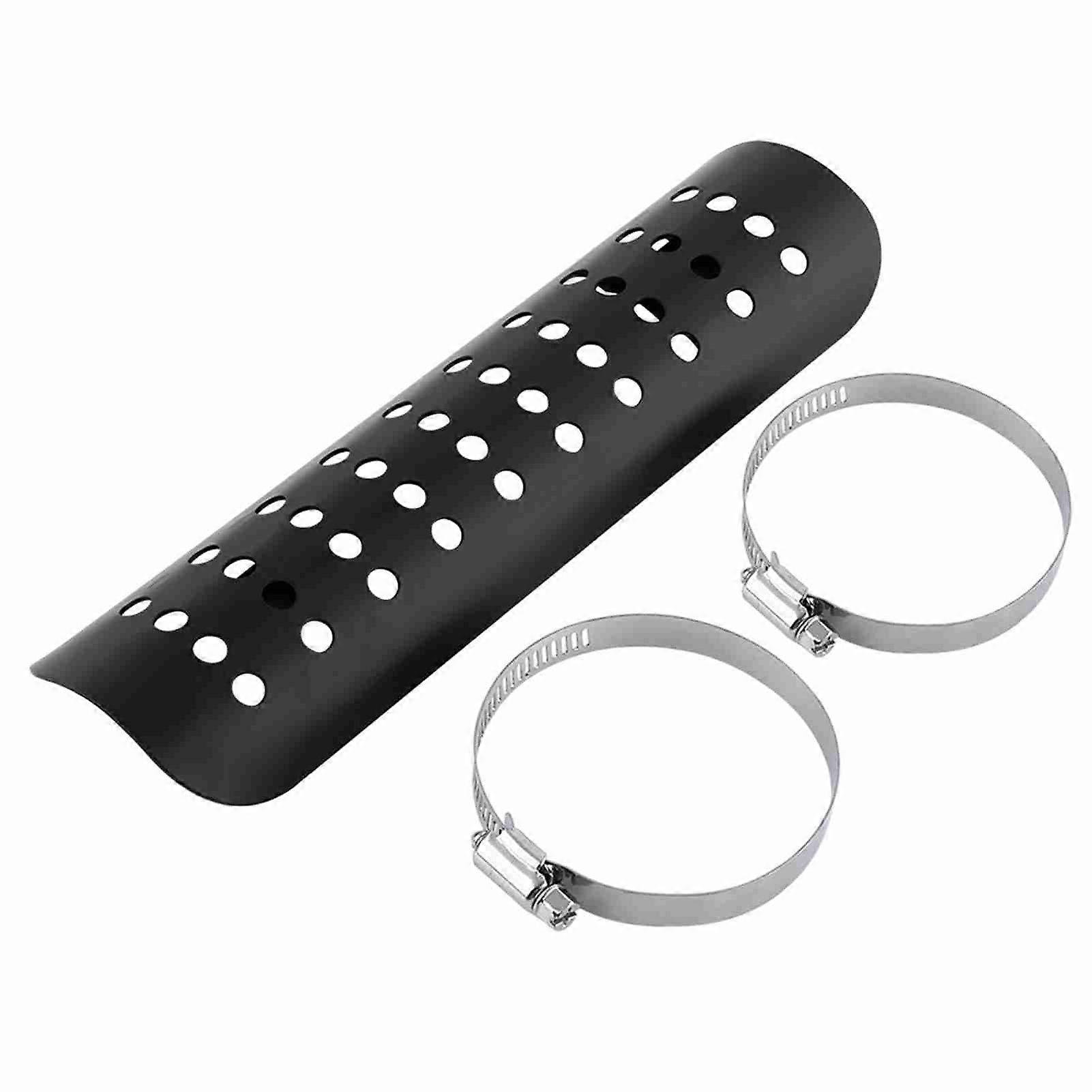 Universal Motorcycle Straight Exhaust Cover, Black