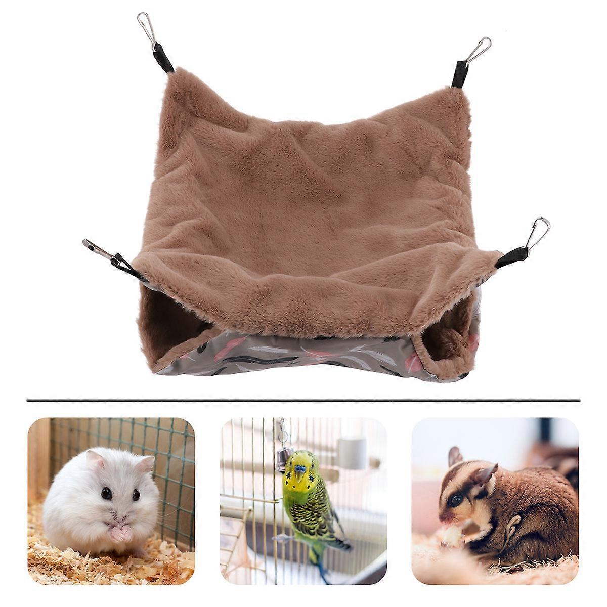 Warm Pet Hammock Small Plush Hamster Swing Bed for Cozy Nest
