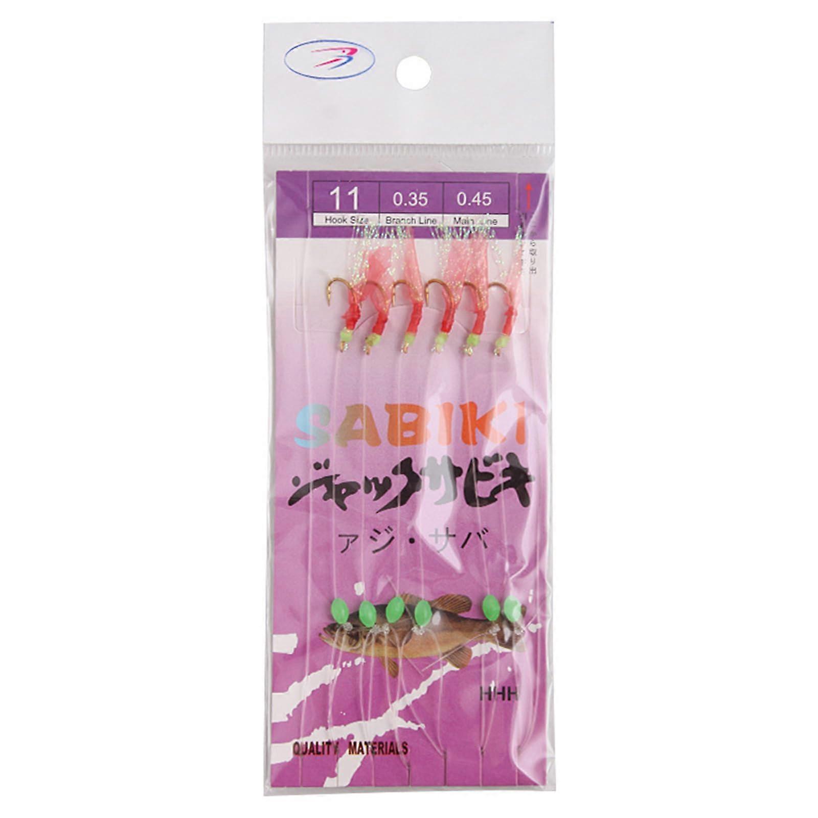 Luminously Bean String Hook 6Piece Set GlowInTheDark Artificial Fishing Lures For Saltwater And Freshwater
