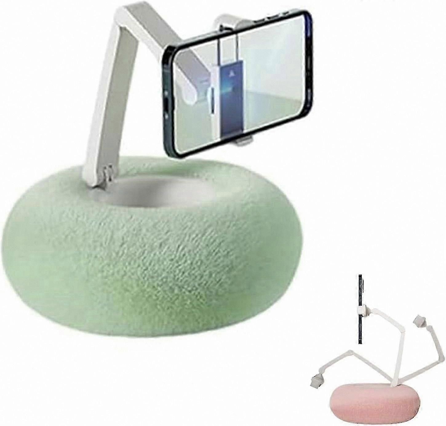 Plush Phone Pillow with Kindle Stand, Adjustable Bed Phone Holder, Cute Fuzzy Bowl for Devices