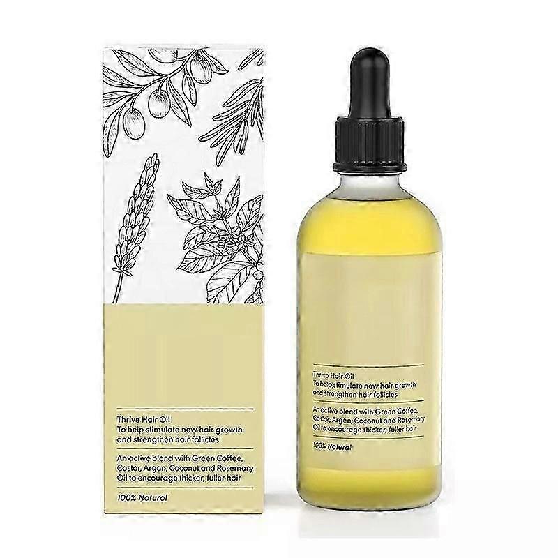 100% Natural Hair Growth Oil - Enriched with Caffeine, Biotin, Castor, and Argan Oils for Strength