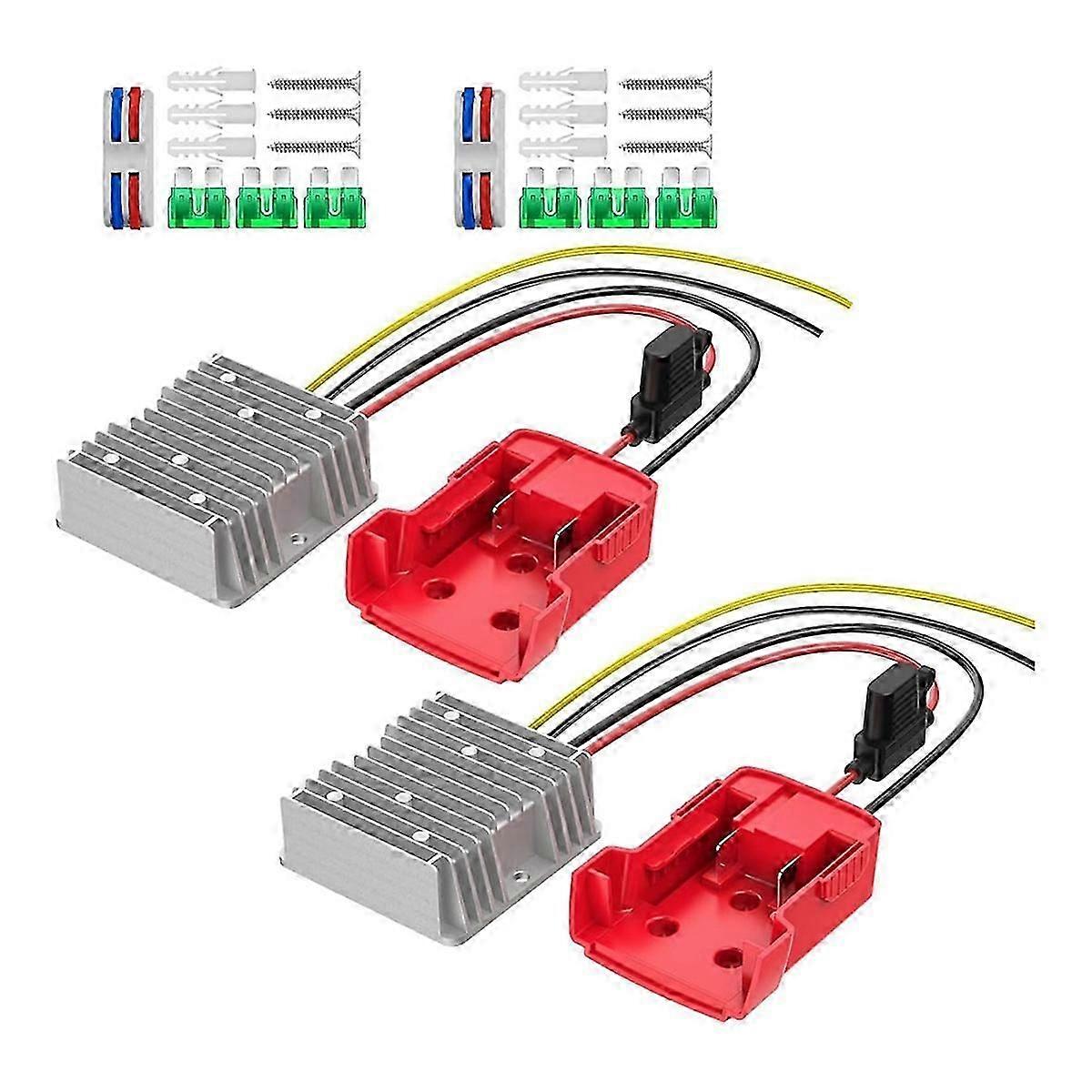 Step down omvandlare för Milwaukee M18 - 18V till 12V 20A 240W hjuladapter 2 pack