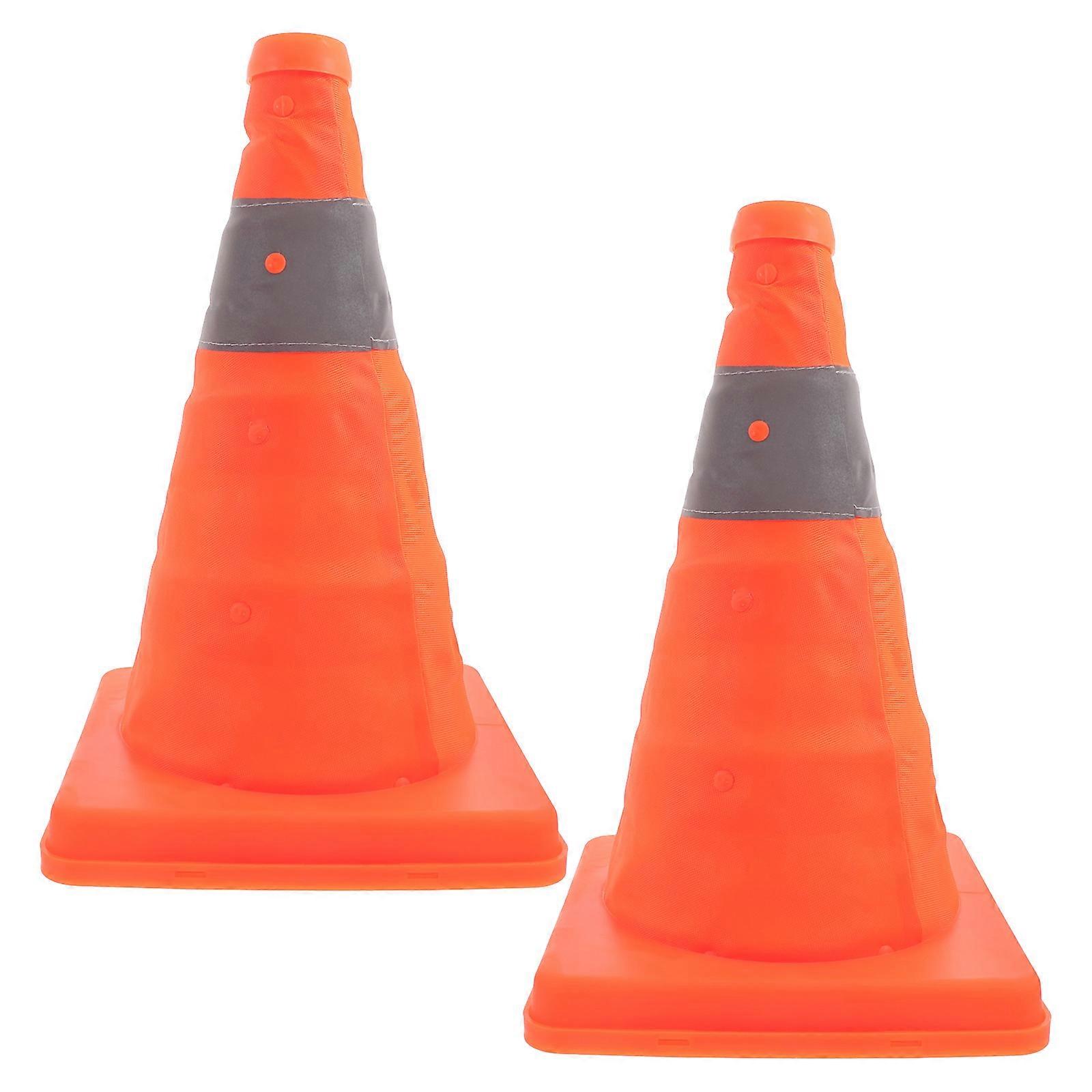 Stretchable Traffic Cone Collapsible Road Safety Cone for Parking 2Pcs