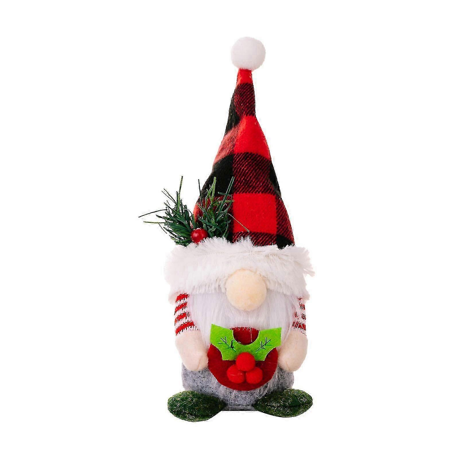 Christmas Gnome Elk Snowman Striped Elf Dwarf Ornament Tiered Tray Decor