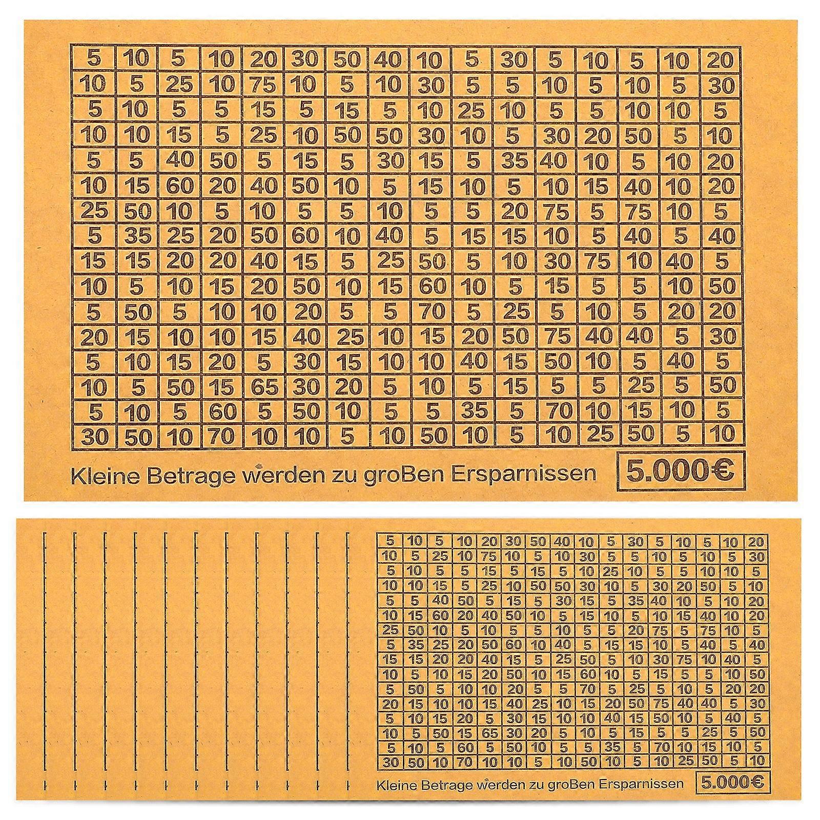 20 Sheets Money Box Challenge Stickers: Savings Track Charts for Piggy Bank and Saving Jars - Budgeting Tracking Labels Numbered for Money Box