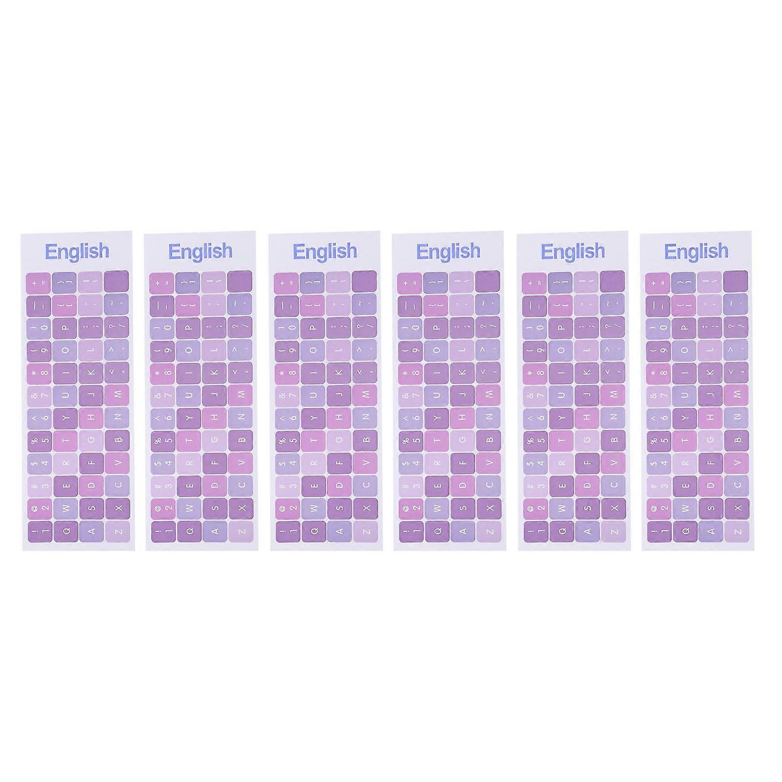 6pcs Universal English Keyboard Stickers Keyboard Replacement Stickers for Computer Laptop