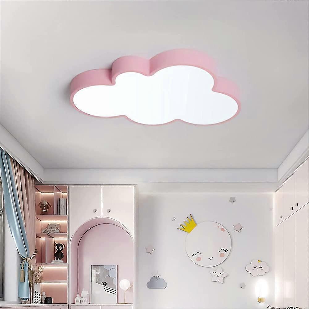 Cloud Ceiling Light For Kids Room With Remote Control, 3-Color Temperature, 24W Energy-Efficient LED, Pink Color Option