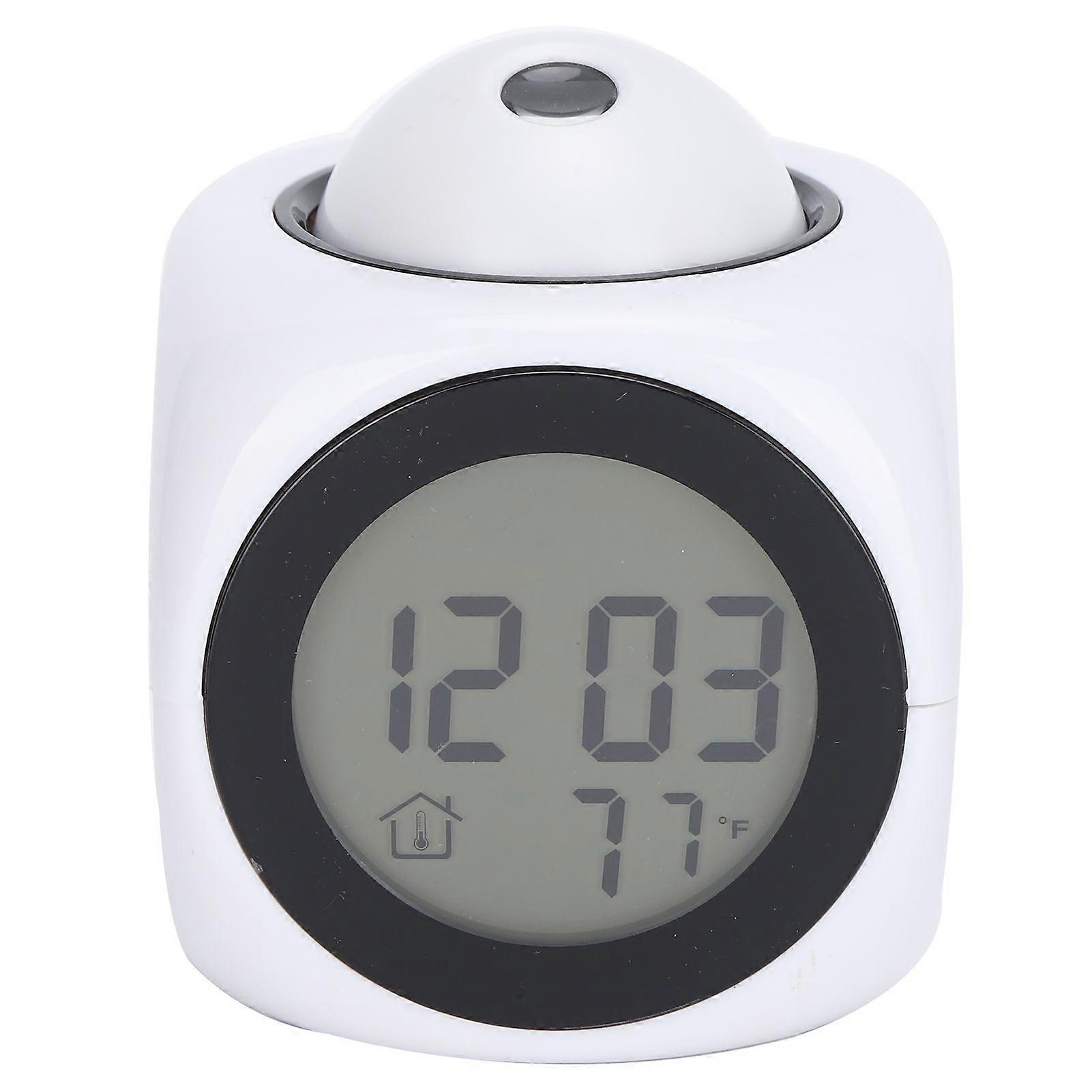 LCD Clock Backlight Voice Timekeeping Light Decoration Silent Snooze Alarm Clock White