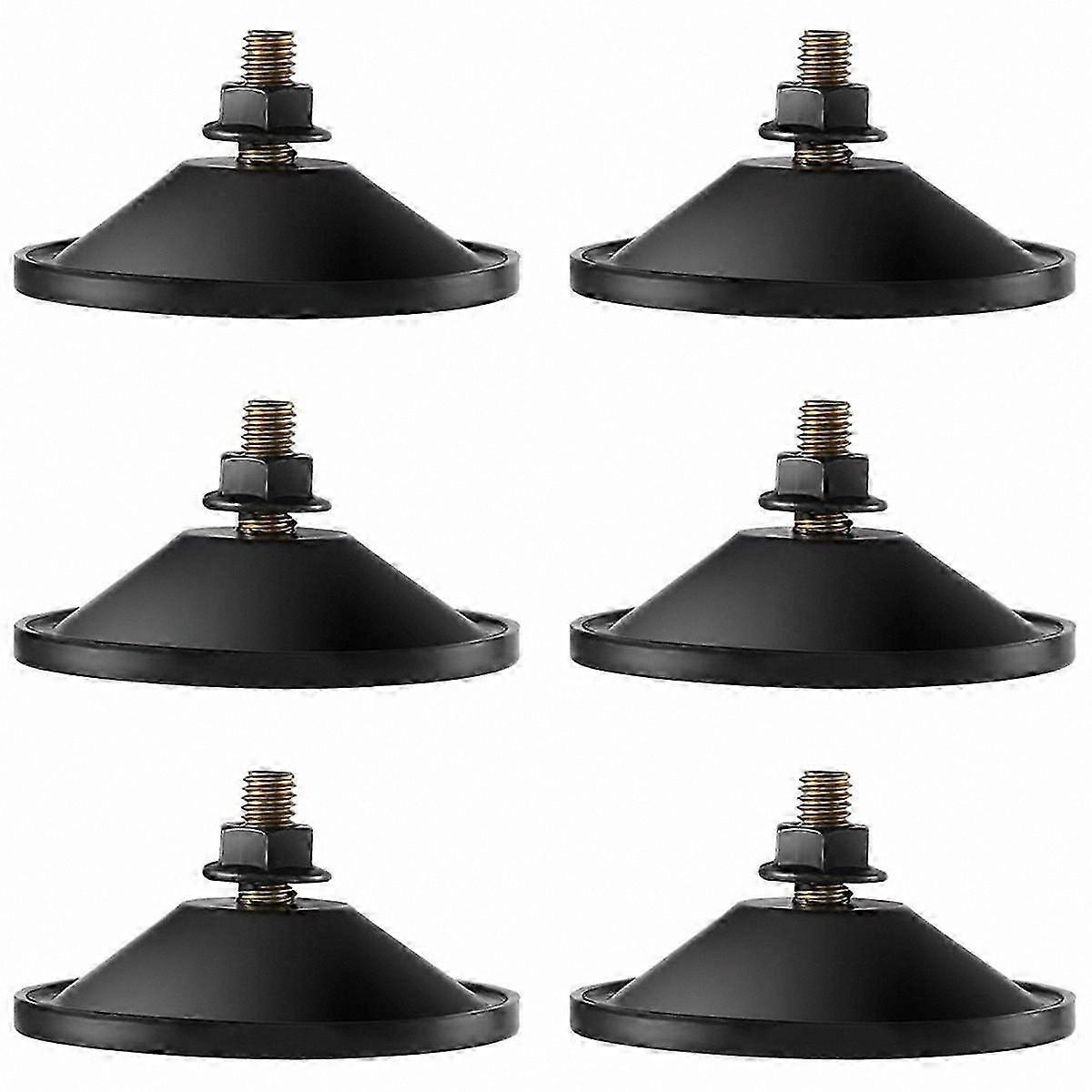 6-Pack Mini Suction Cups, Durable Glass Holders, 2.2" Black Window Mounts with Screw Thread