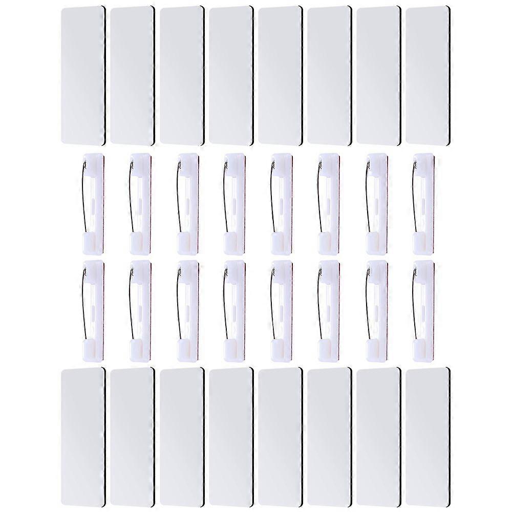 16Pcs Name Tag Blank Name Badges DIY Blank ID Sublimation Name Badge with Pin Backing for Office