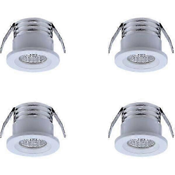 Set De 4 Mini Focos Led Empotrables, 3 W, Blanco Frío Luz Blanca