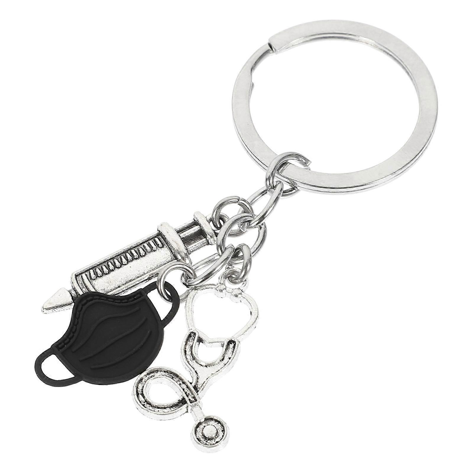 Stethoscope Key Chain Nurse Keychain for Decor Black Alloy