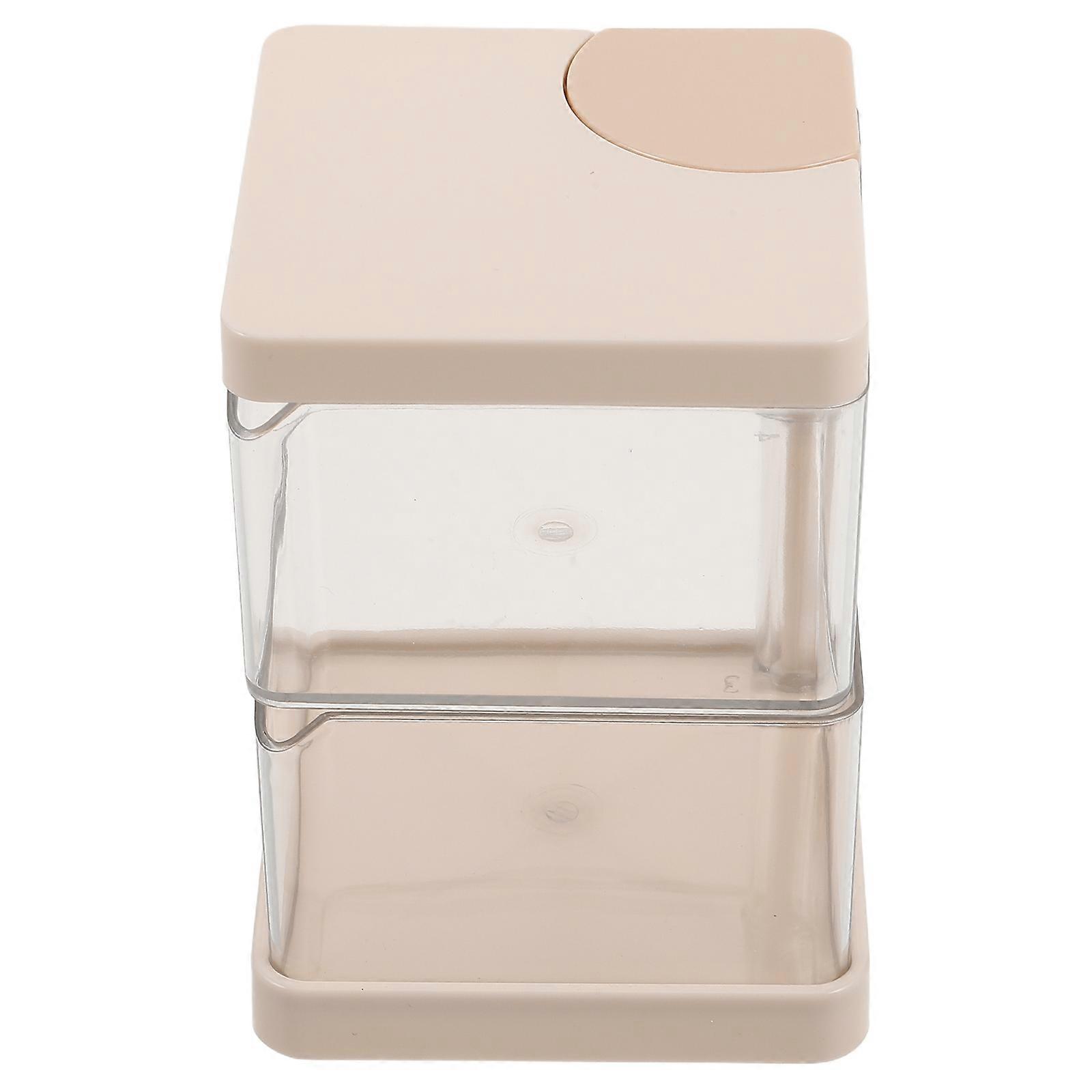 Rotating Jewelry Storage Case 2Pcs Compact Makeup Organizer For Women In Beige Ideal For Desktop And Vanity With Dustproof And Space-Saving Features