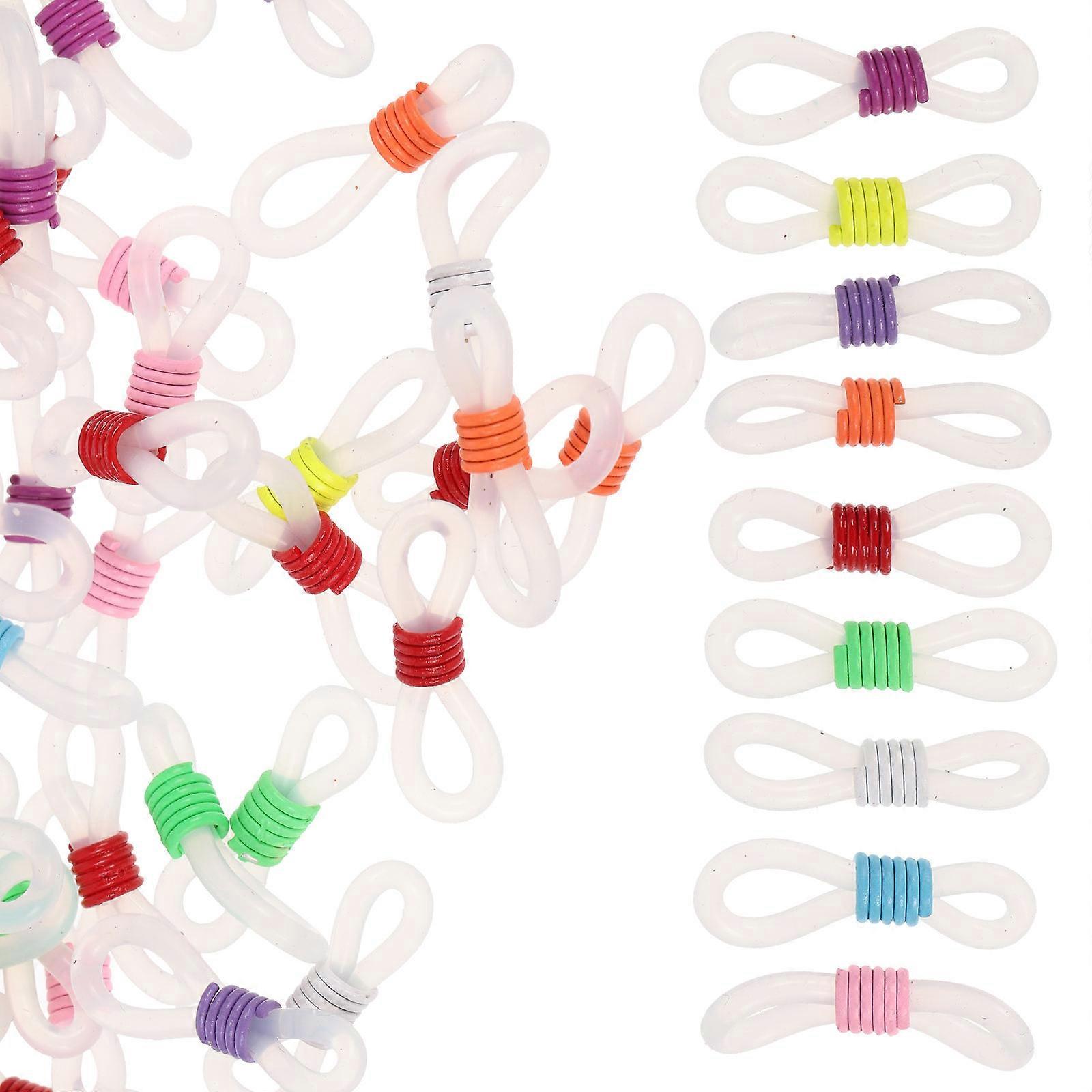 100Pcs Rubber Eyeglass Chain Ends Anti- Between Glasses And Chain For Daily Use