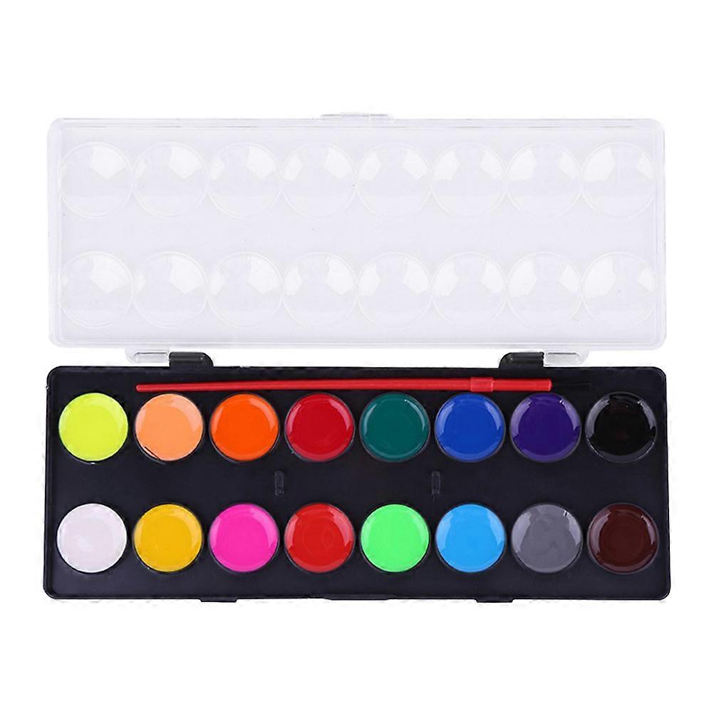 Watercolor Pigment 18 Colors Portable Pressed Powder Paints Set for Painting Use