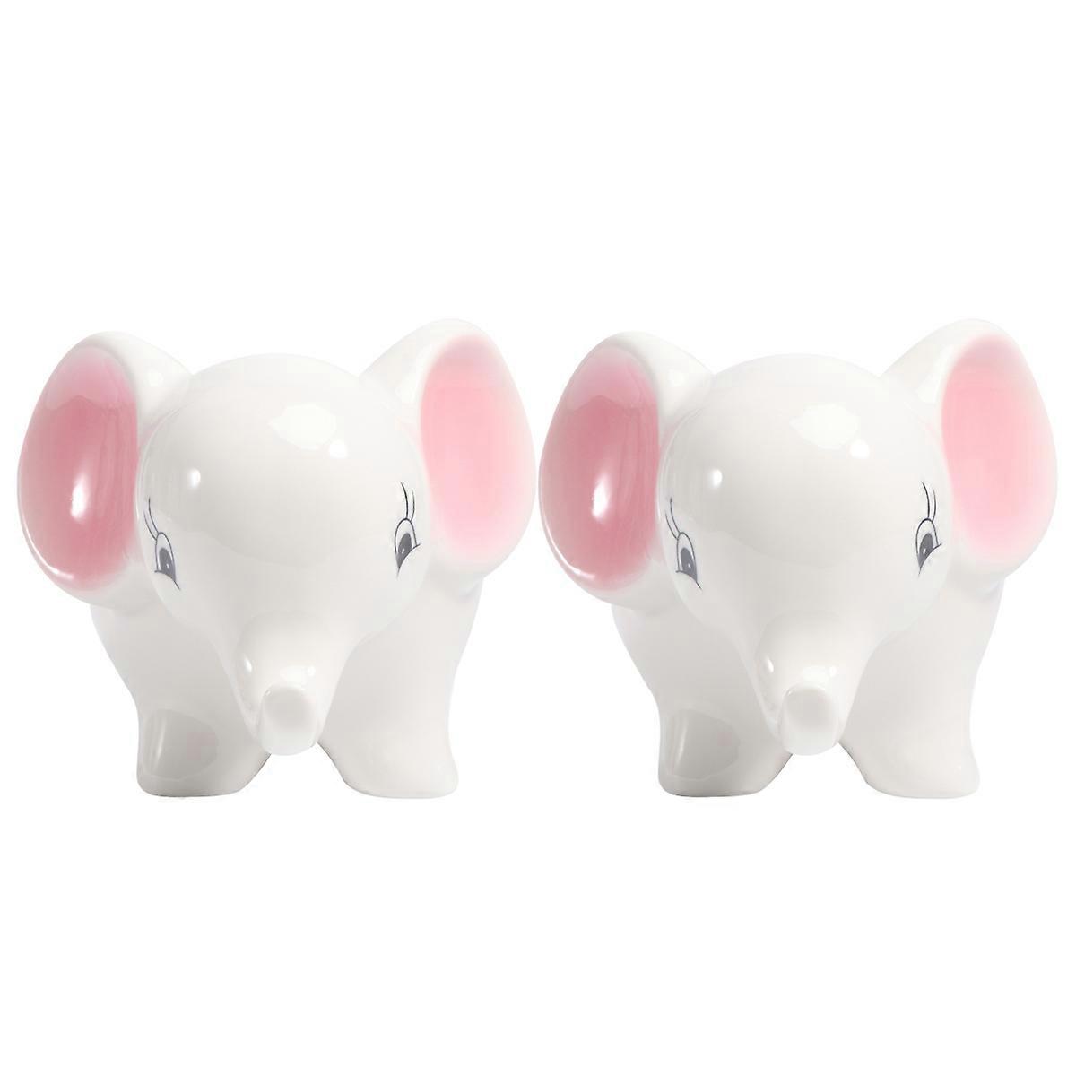 Ceramic Elephant Shape Flower Pot Succulent Plant Container for Indoor 4Pcs