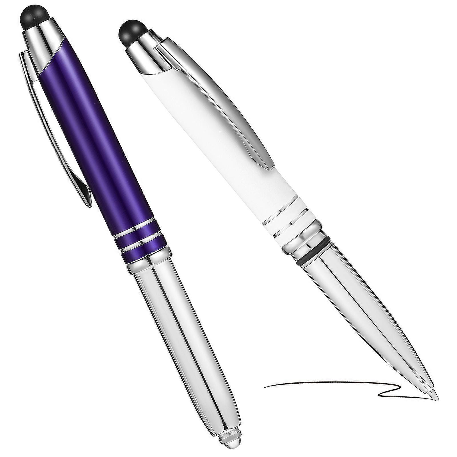 8 Pcs Sleek Ballpoint Pens With LED Light For Writing And Painting Assorted Color Durable Touchscreen Stylus