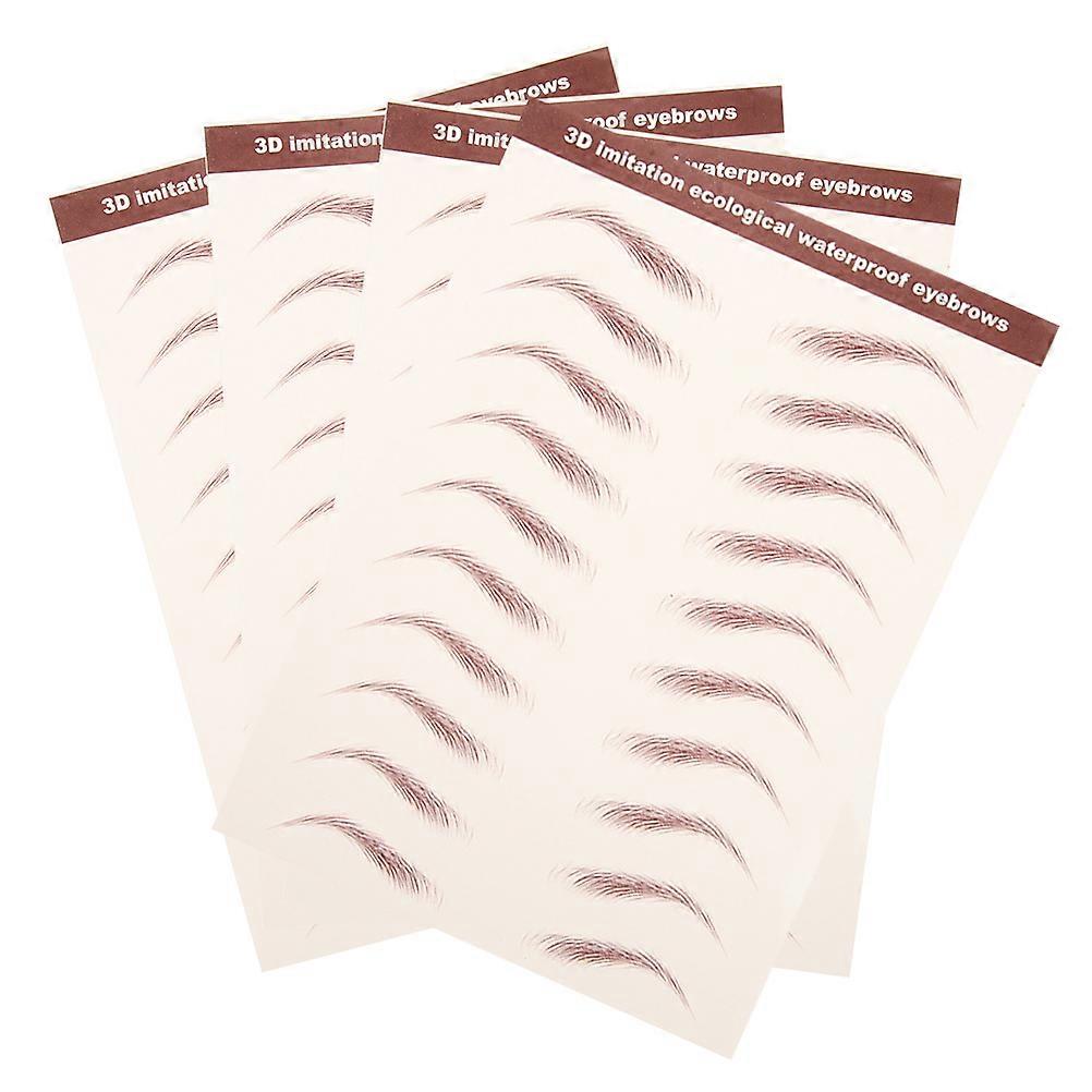 Waterproof Hair-Like Eye Brow Stickers Temporary Use 12 Sheets