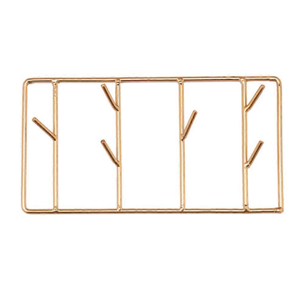 Golden Iron Clothes Hook Wall Hanging Rack for 3Pcs Organization