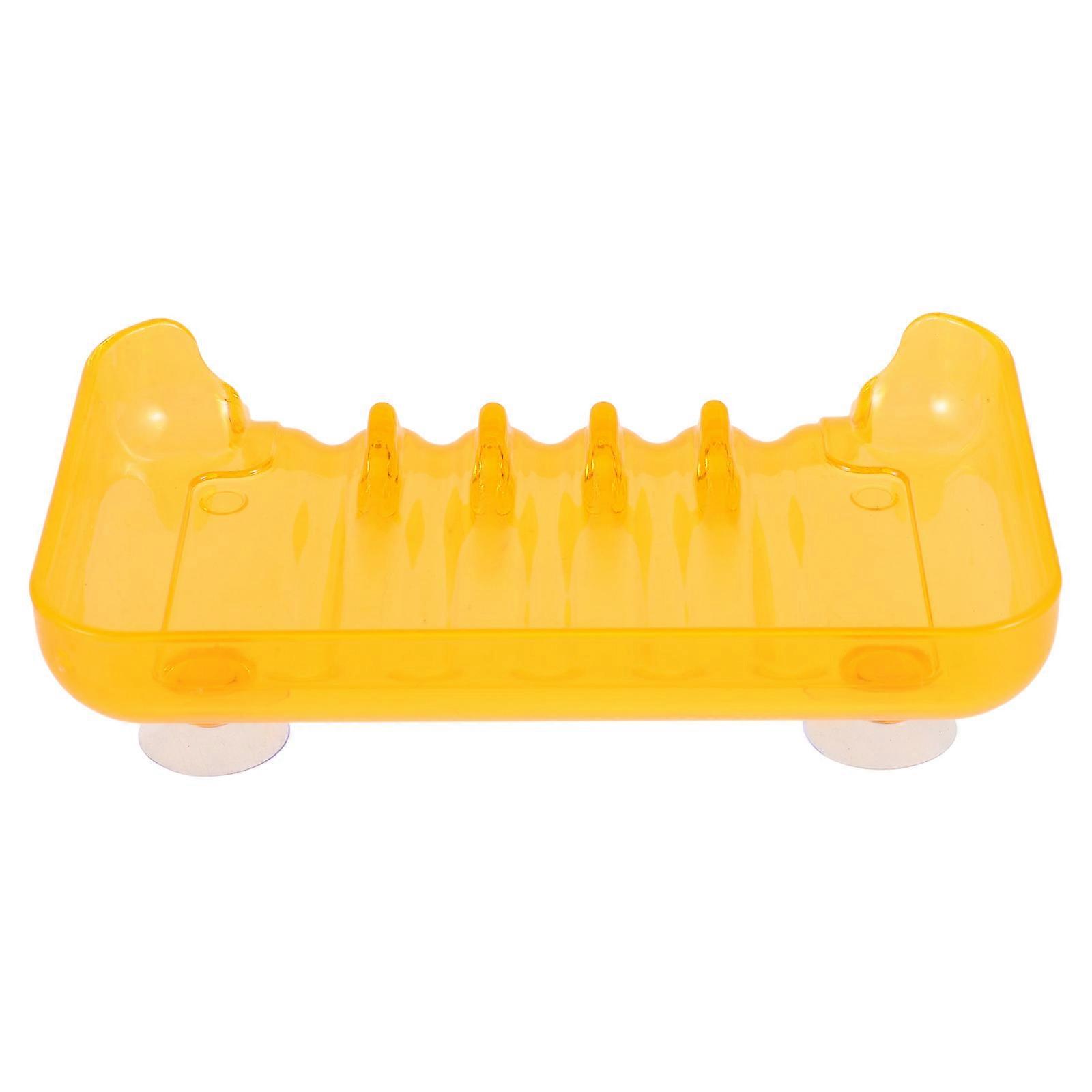 Space Saving Rectangular Soap Dish For General Public Bathroom Use Orange With Wall Mounting 3Pcs