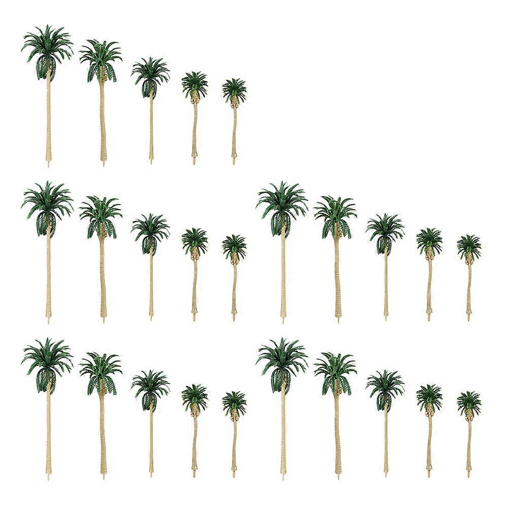 50 Pcs Compact Design Coconut Tree Models Perfect For Layout And Tabletop Display In Green