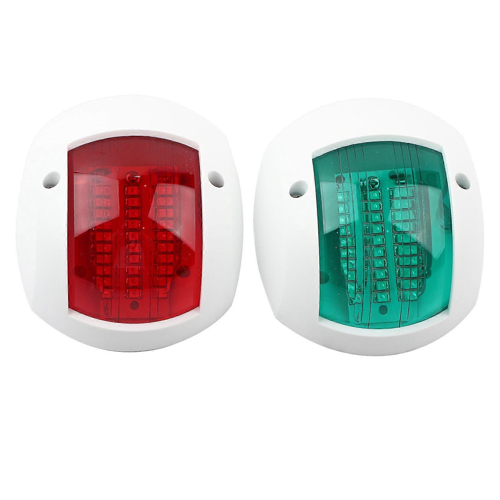 Pair of Signal Lamp Spherical Red Green LED Waterproof Boat Navigation Light DC12V-24V 3WWhite