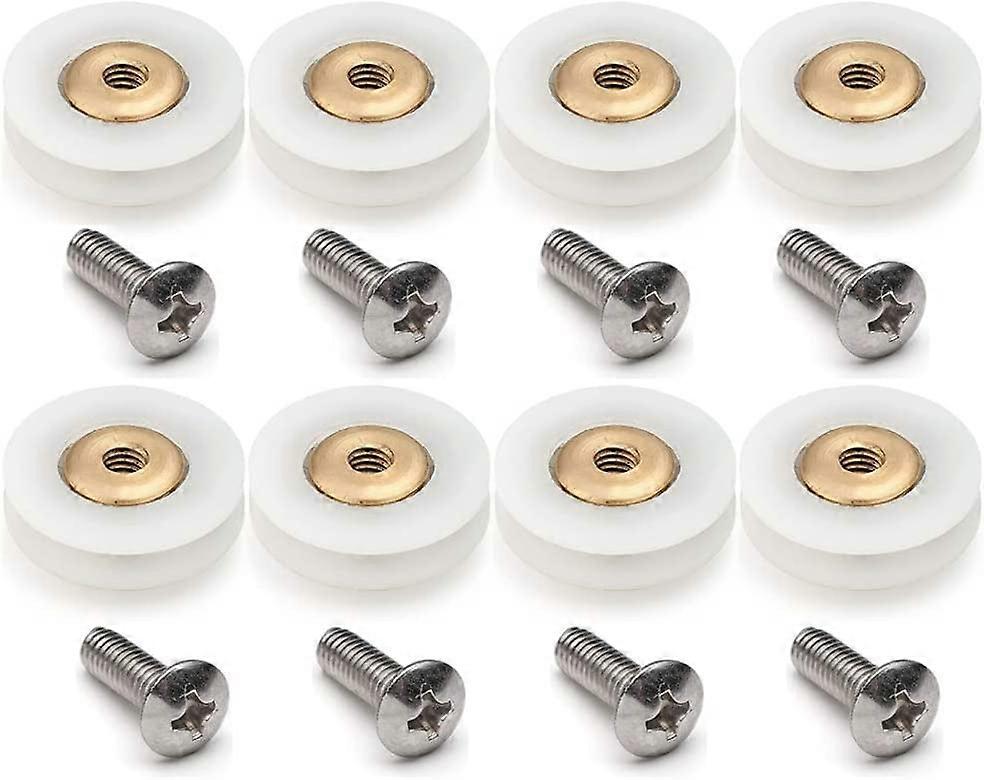 Replacement Shower Door Rollers/Runners/Wheels Grooved 19mm Diameter (19mm-8cs)